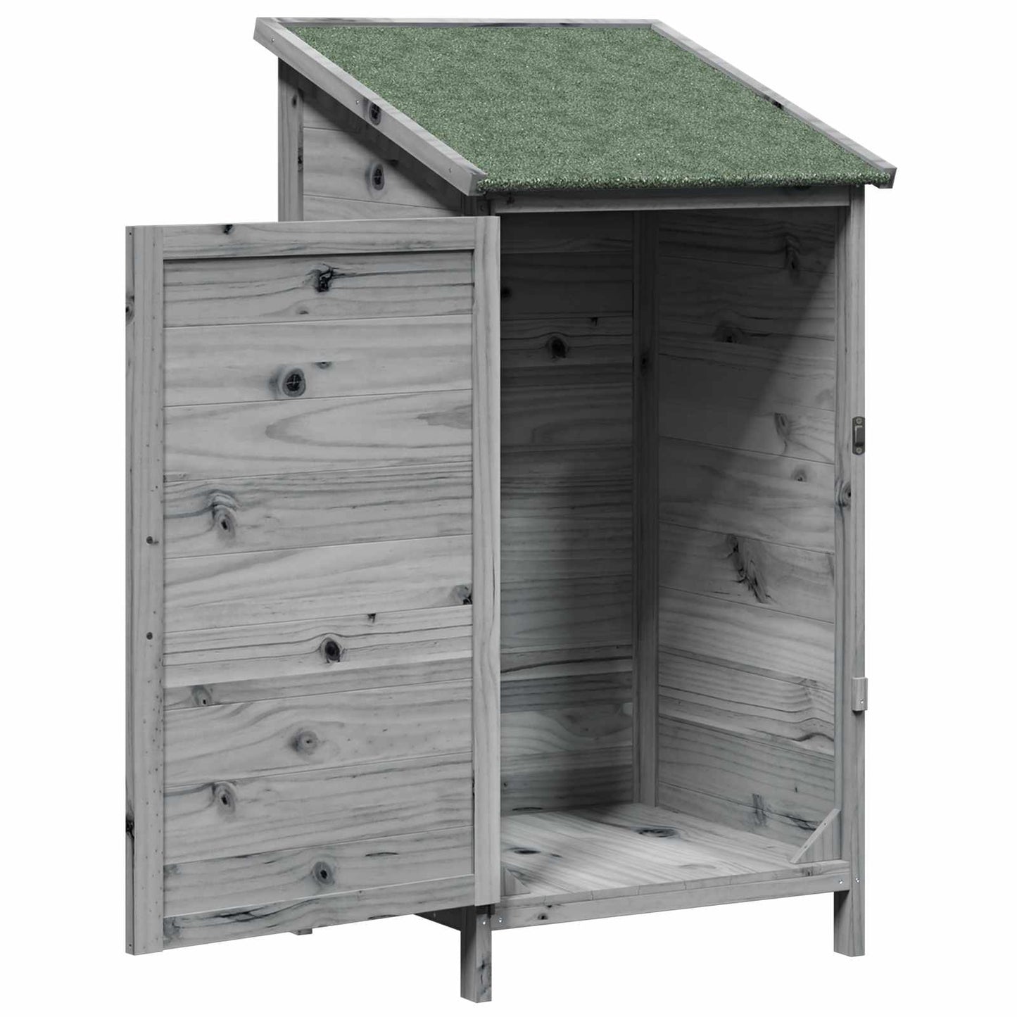 Hagehus med tak med lås Grå 59 x 56 x 113,5 cm Massiv Furu Tre