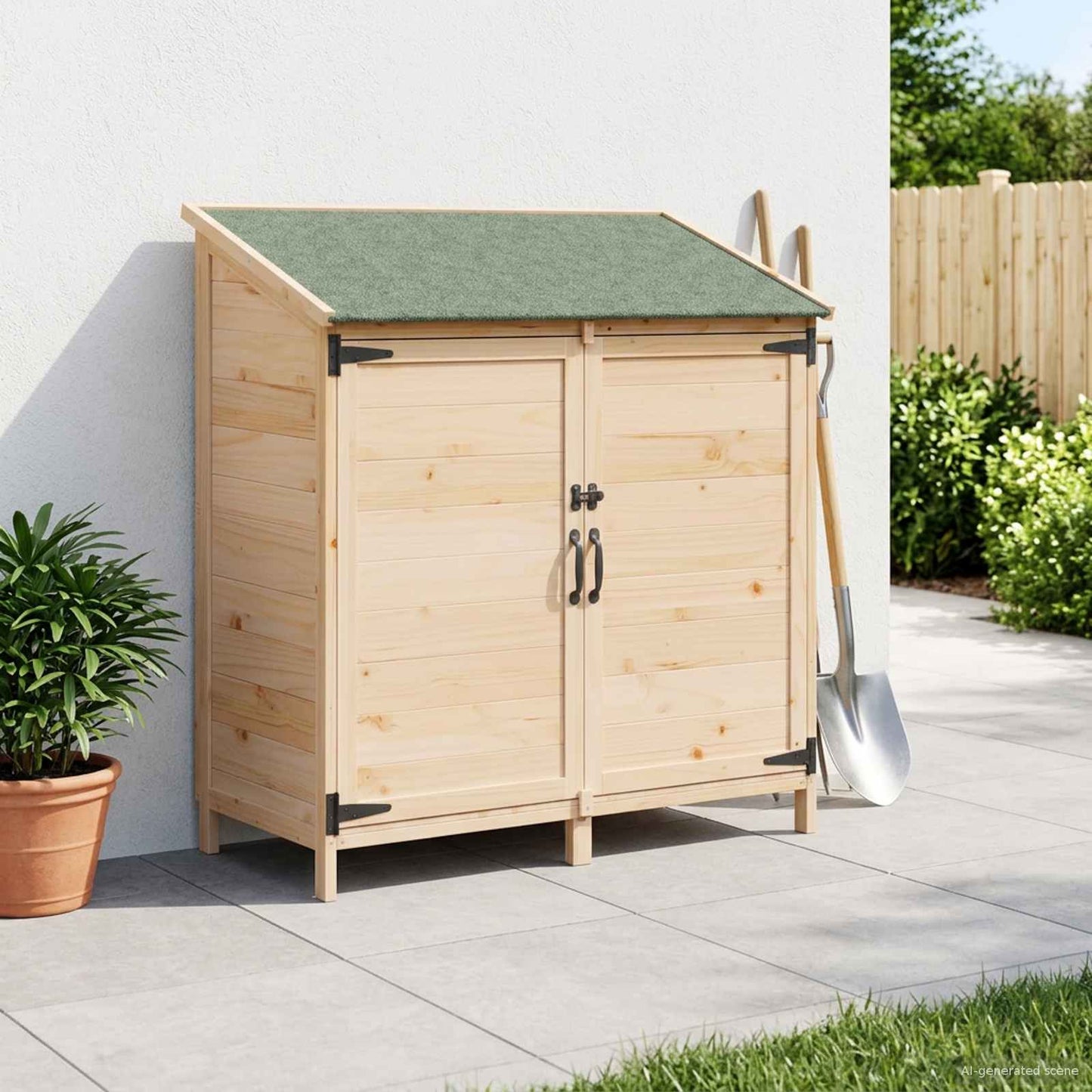 Hagehus med tak Naturlig 106,5 x 56 x 113,5 cm Massiv Furu Tre