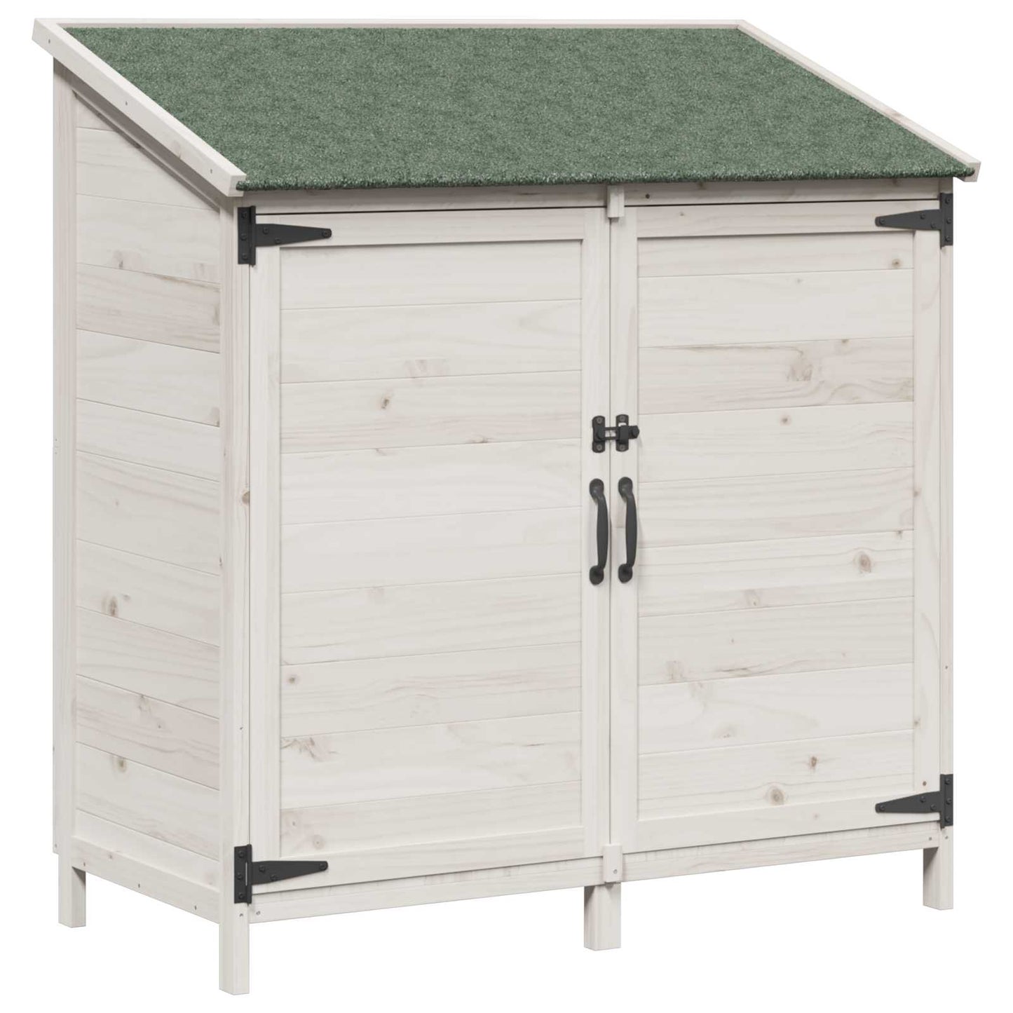 Hagehus med tak Hvit 106,5 x 56 x 113,5 cm Massiv Furu Tre