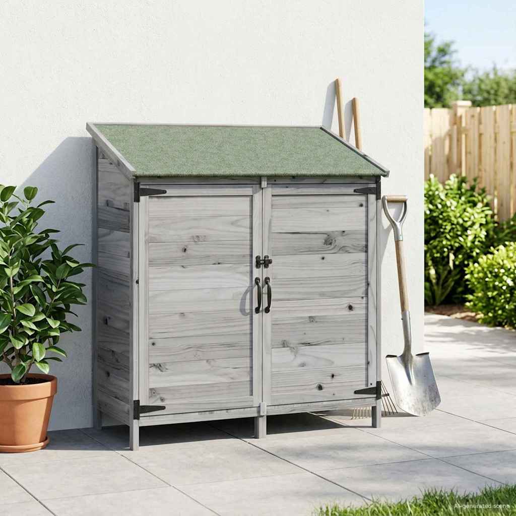 Hagehus med tak Grå 106,5 x 56 x 113,5 cm Massiv Furu Tre