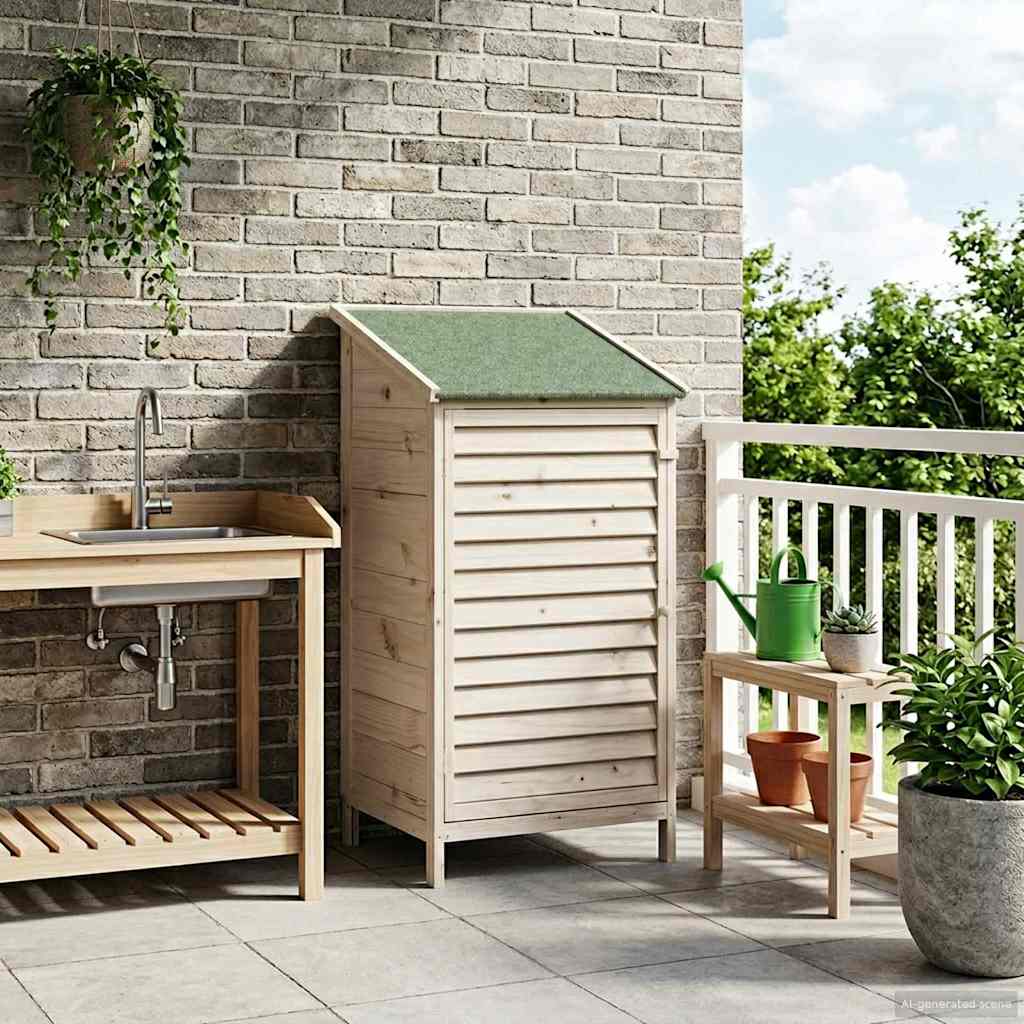 Hagehus med tak Hvit 59 x 56 x 113,5 cm Massiv Furu Tre
