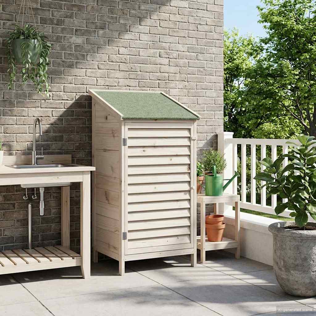Hagehus med tak Hvit 59 x 56 x 113,5 cm Massiv Furu Tre
