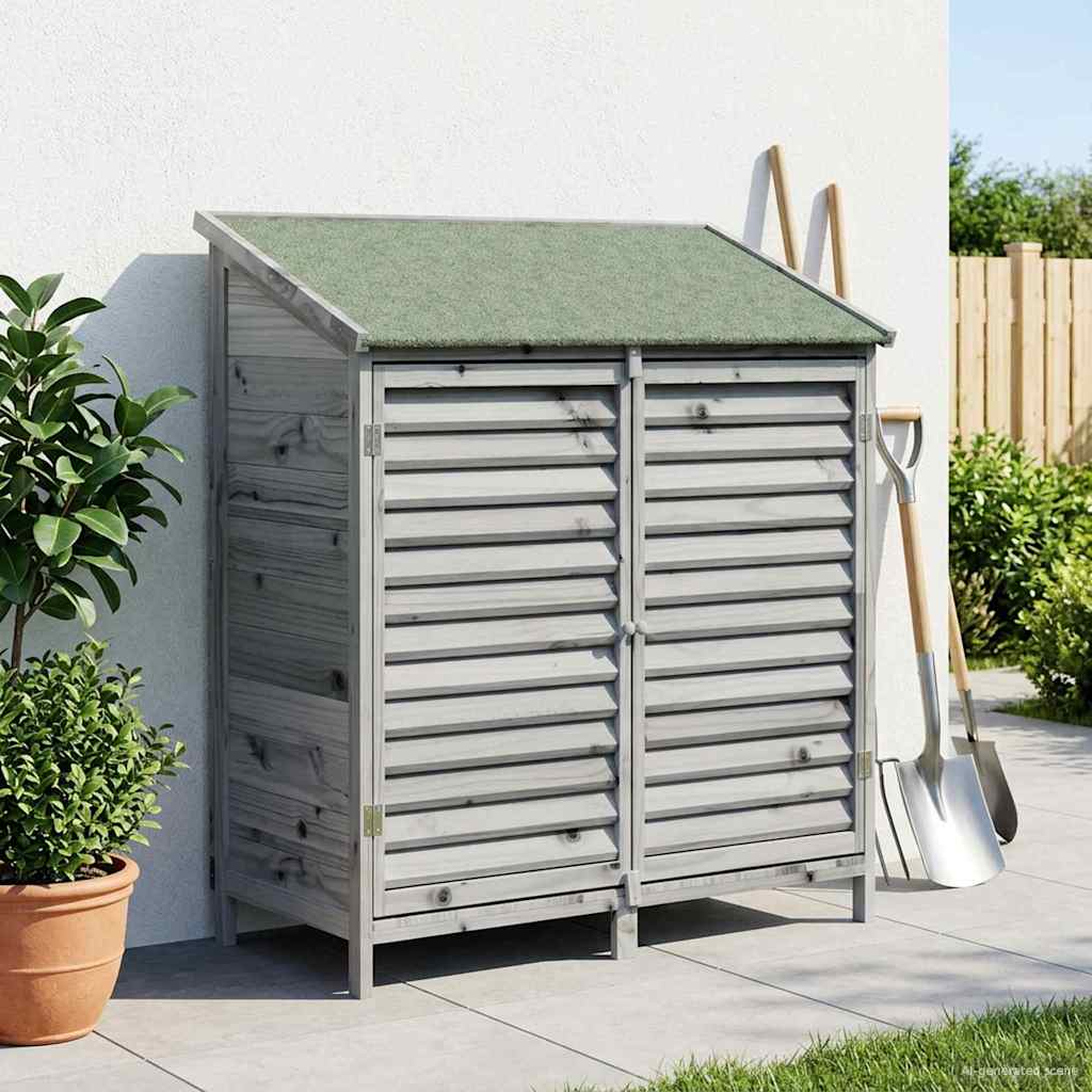 Hagehus med tak Grå 106 x 56 x 113,5 cm Massiv Furu Tre