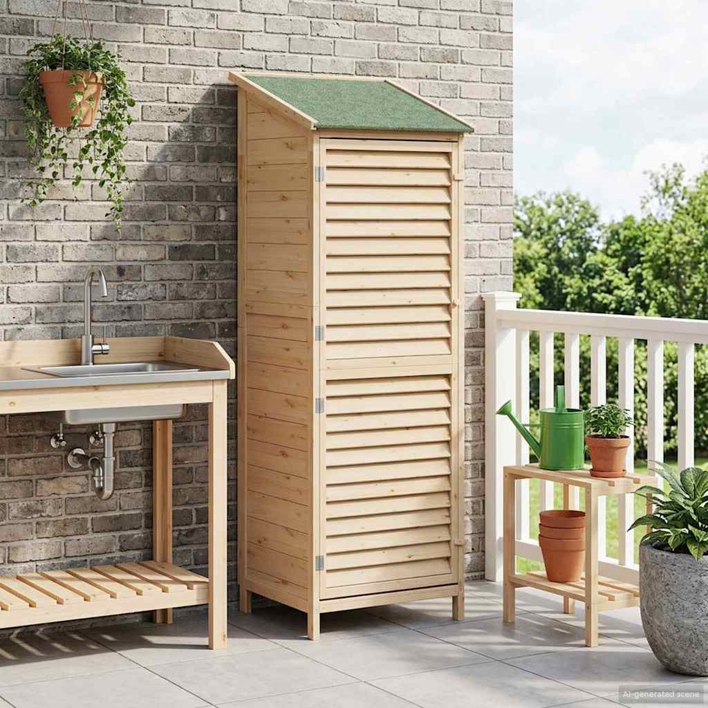Hagehus med tak Naturlig 59 x 56 x 176 cm Massiv Furu Tre