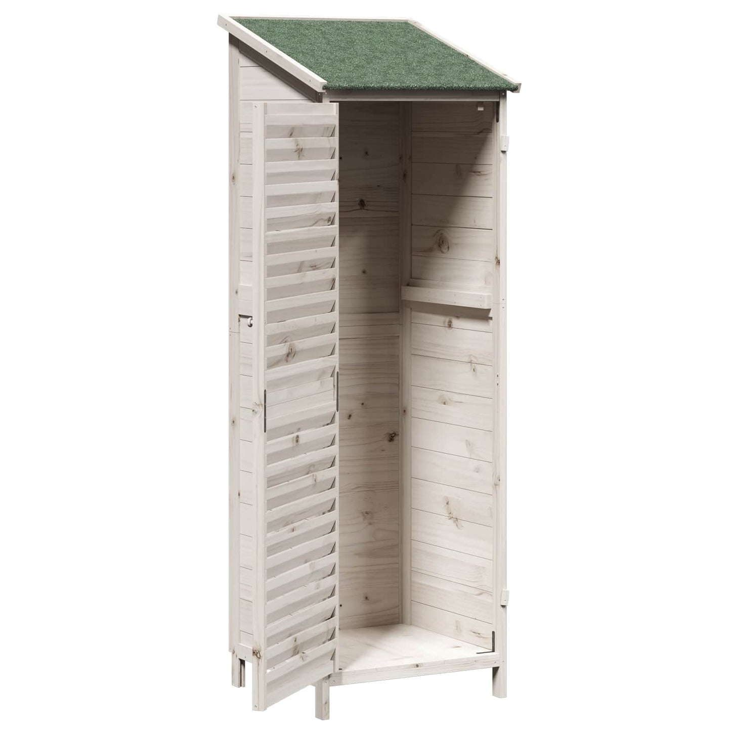 Hagehus med tak Hvit 59 x 56 x 176 cm Massiv Furu Tre
