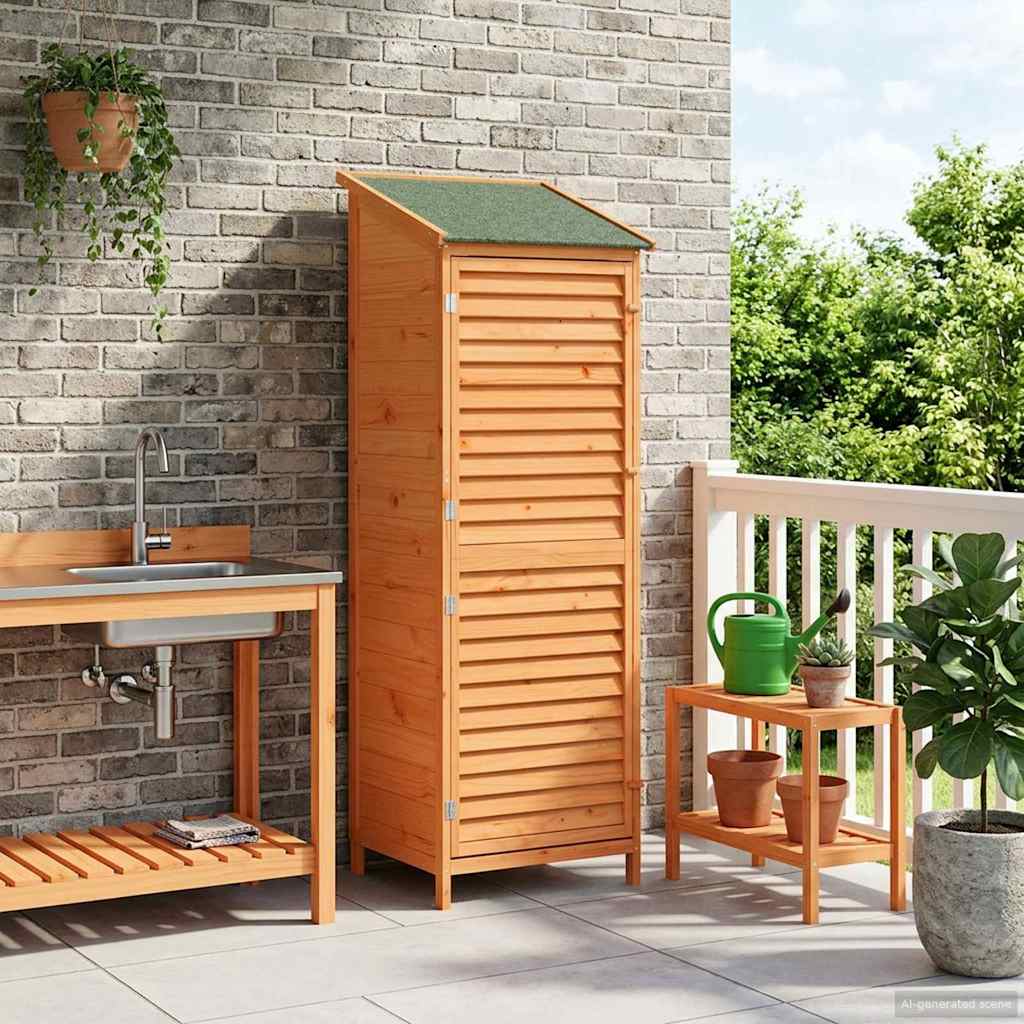 Hagehus med tak Brun 59 x 56 x 176 cm Massiv Furu Tre
