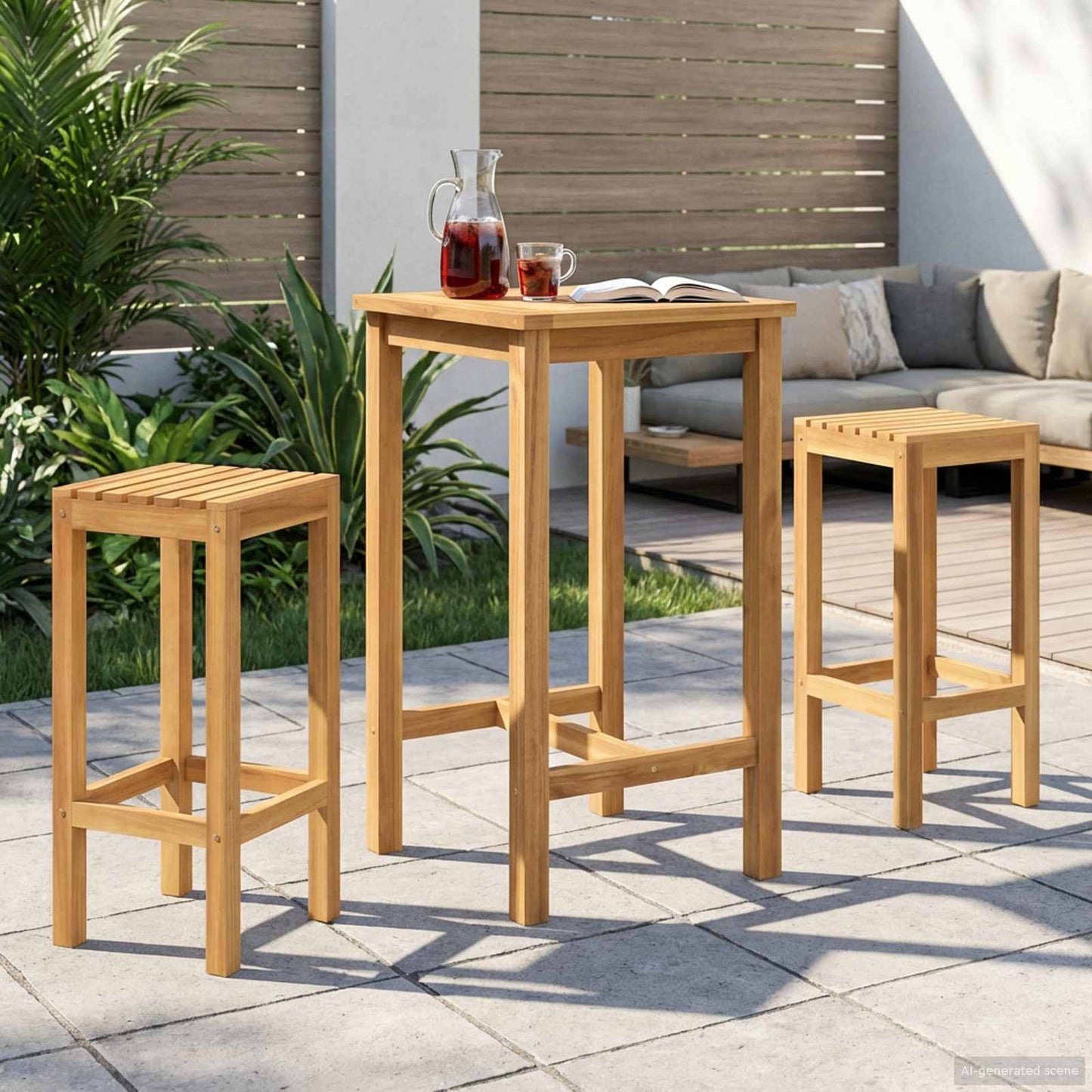 Ute Barsett 3 pcs Ubehandlet Massivt Teaktre