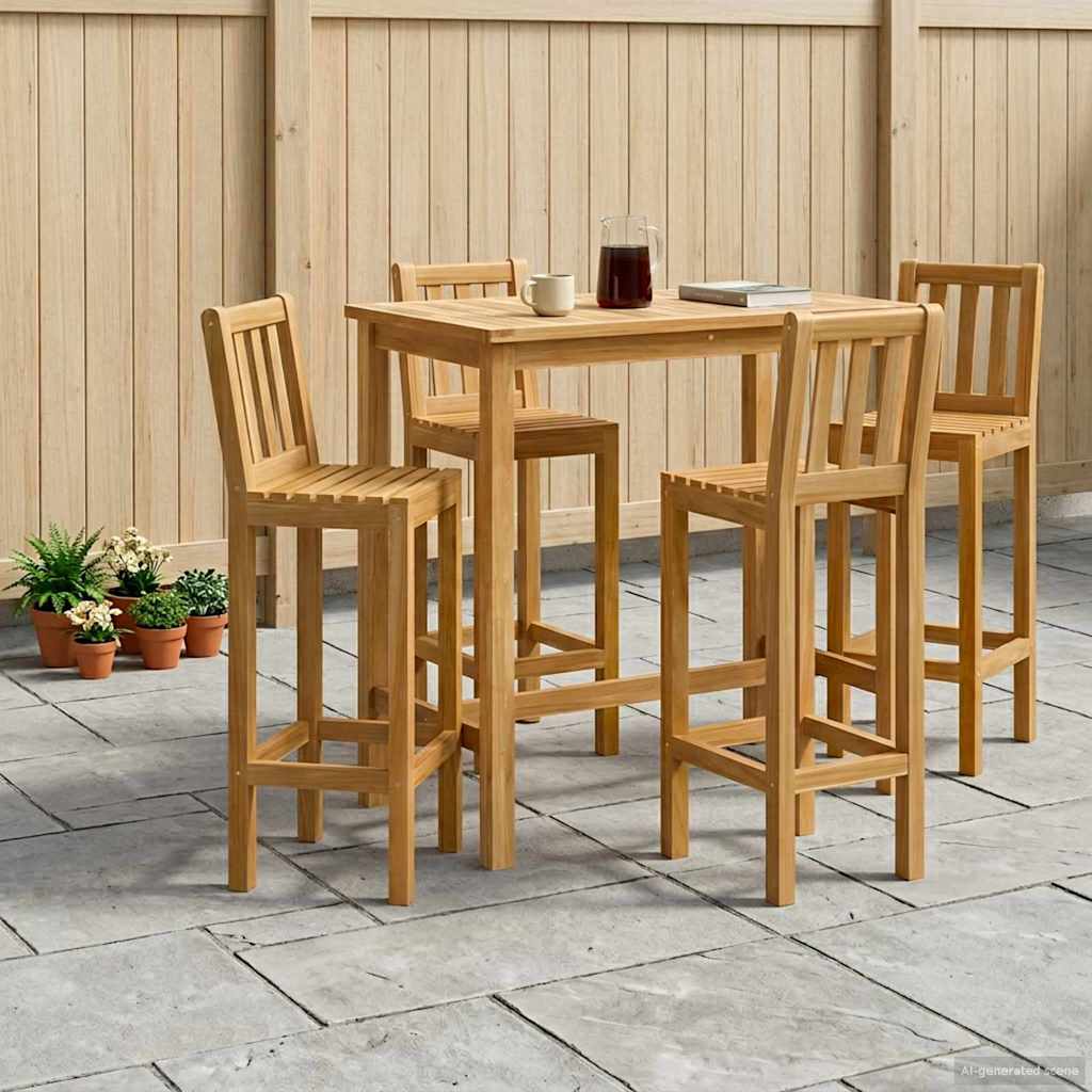 Ute Barsett 5 pcs Ubehandlet Massivt Teaktre