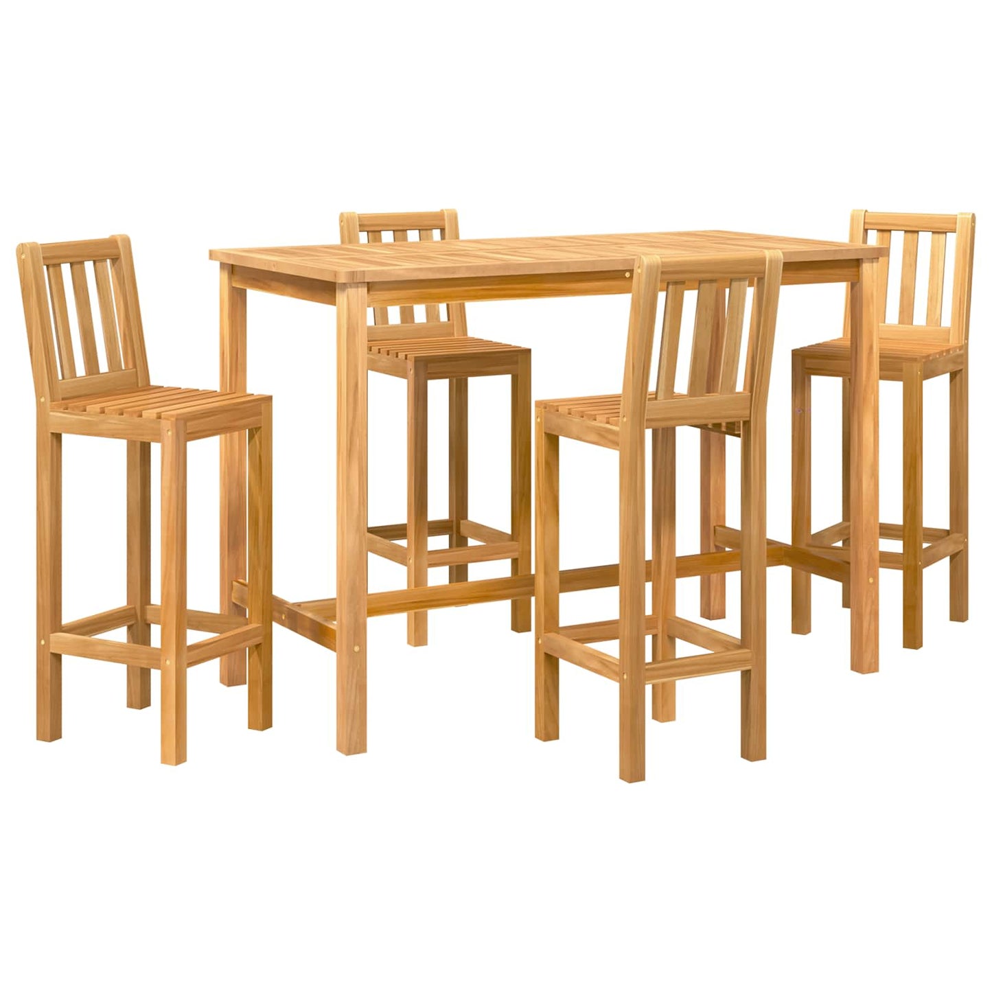 Ute Barsett 5 pcs Naturlig Massivt Teaktre