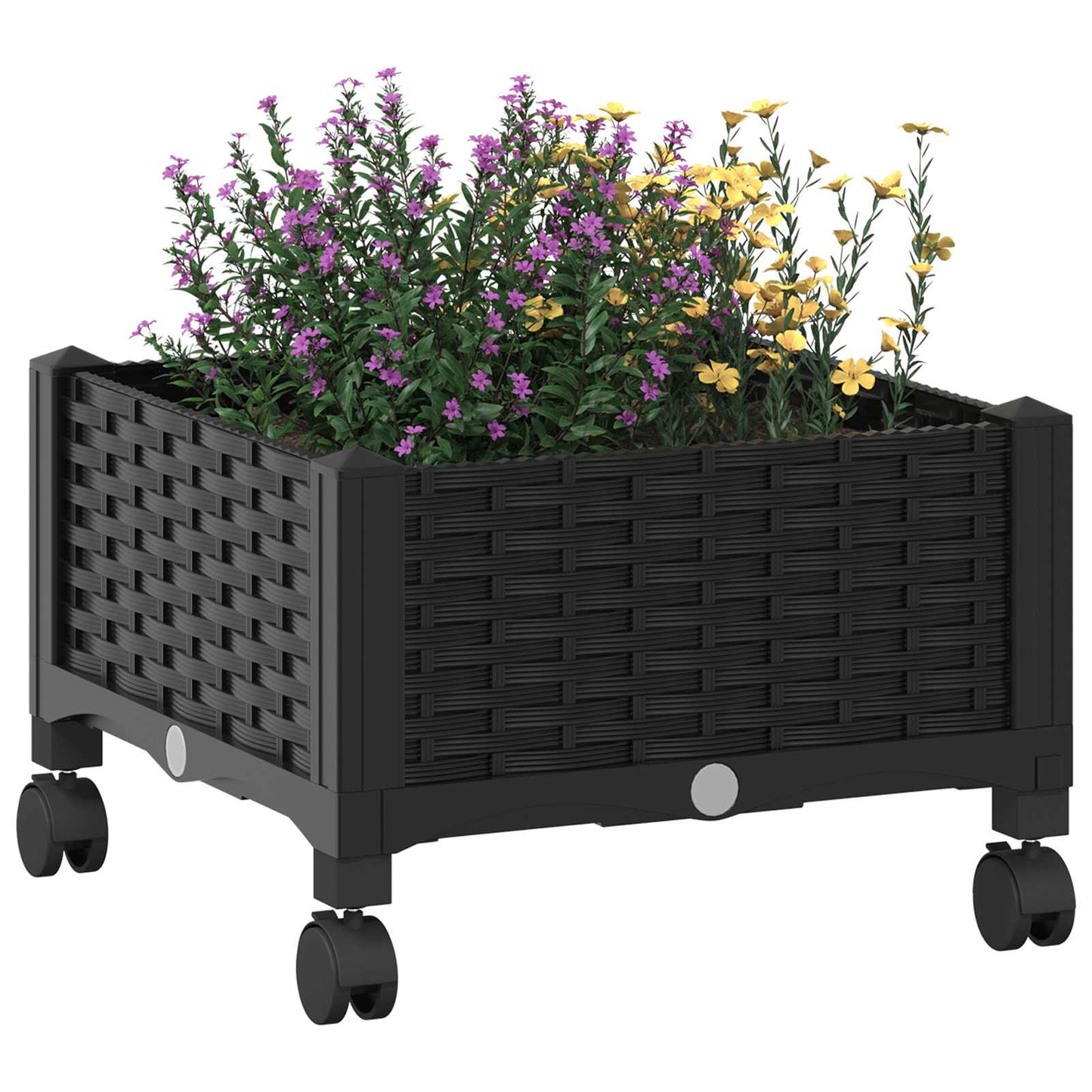 Hagekrukke med hjul Svart 40 x 40 x 29 cm PP