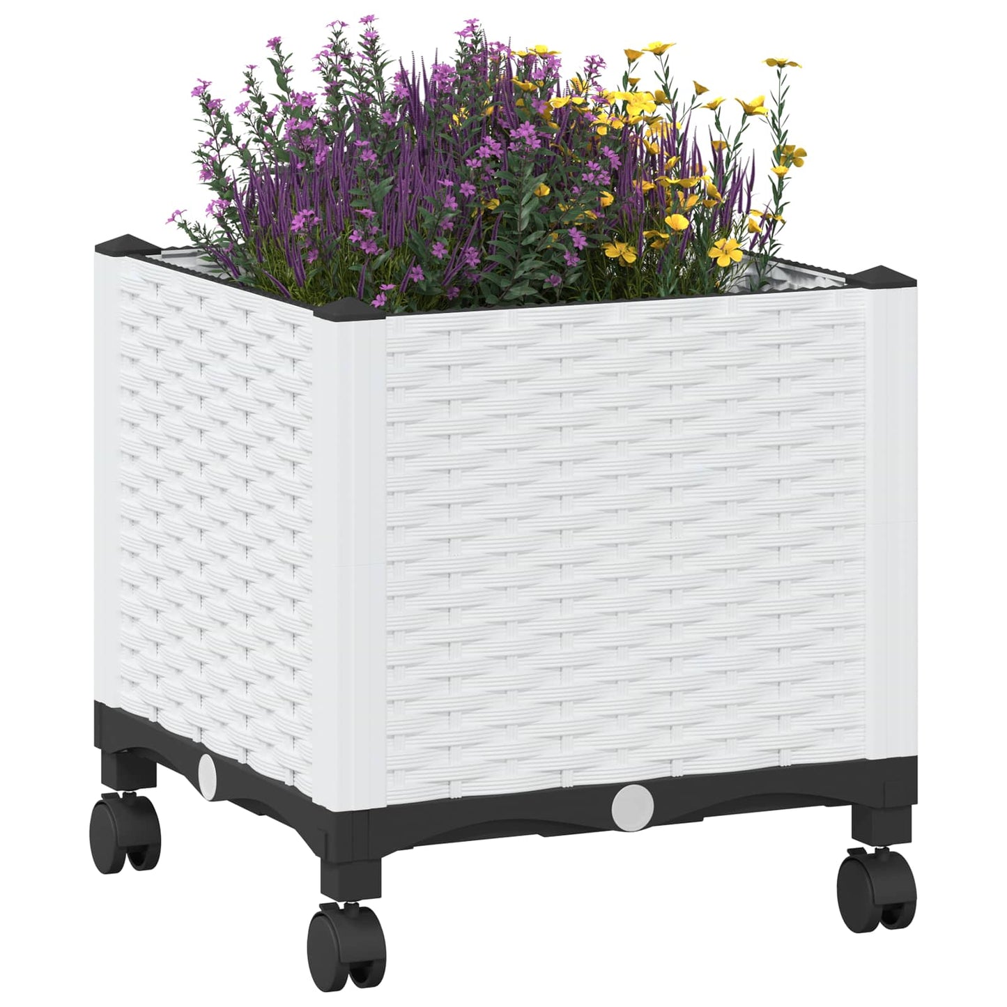 Hagekrukke med hjul Hvit 40 x 40 x 48 cm PP