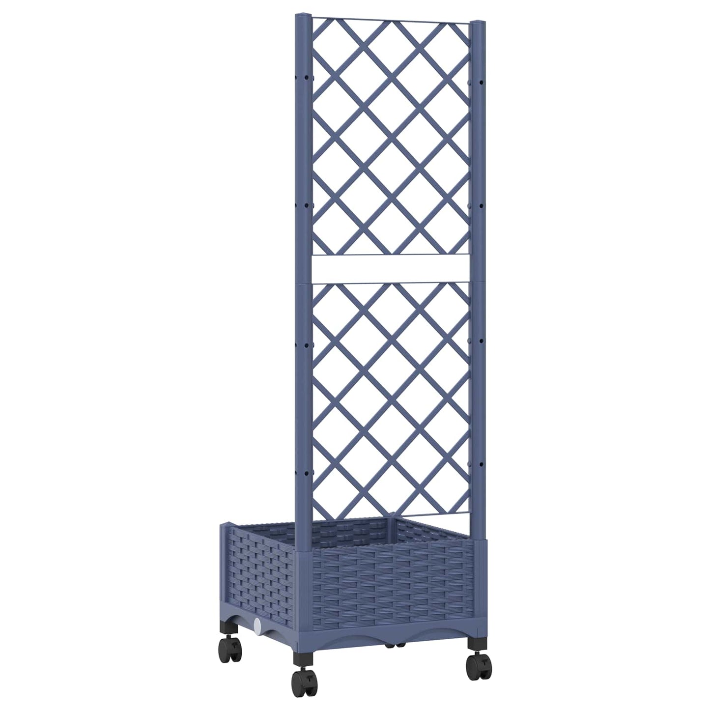 Hageplanter med espalier og hjul Blågrå 40 x 40 x 131,5 cm PP