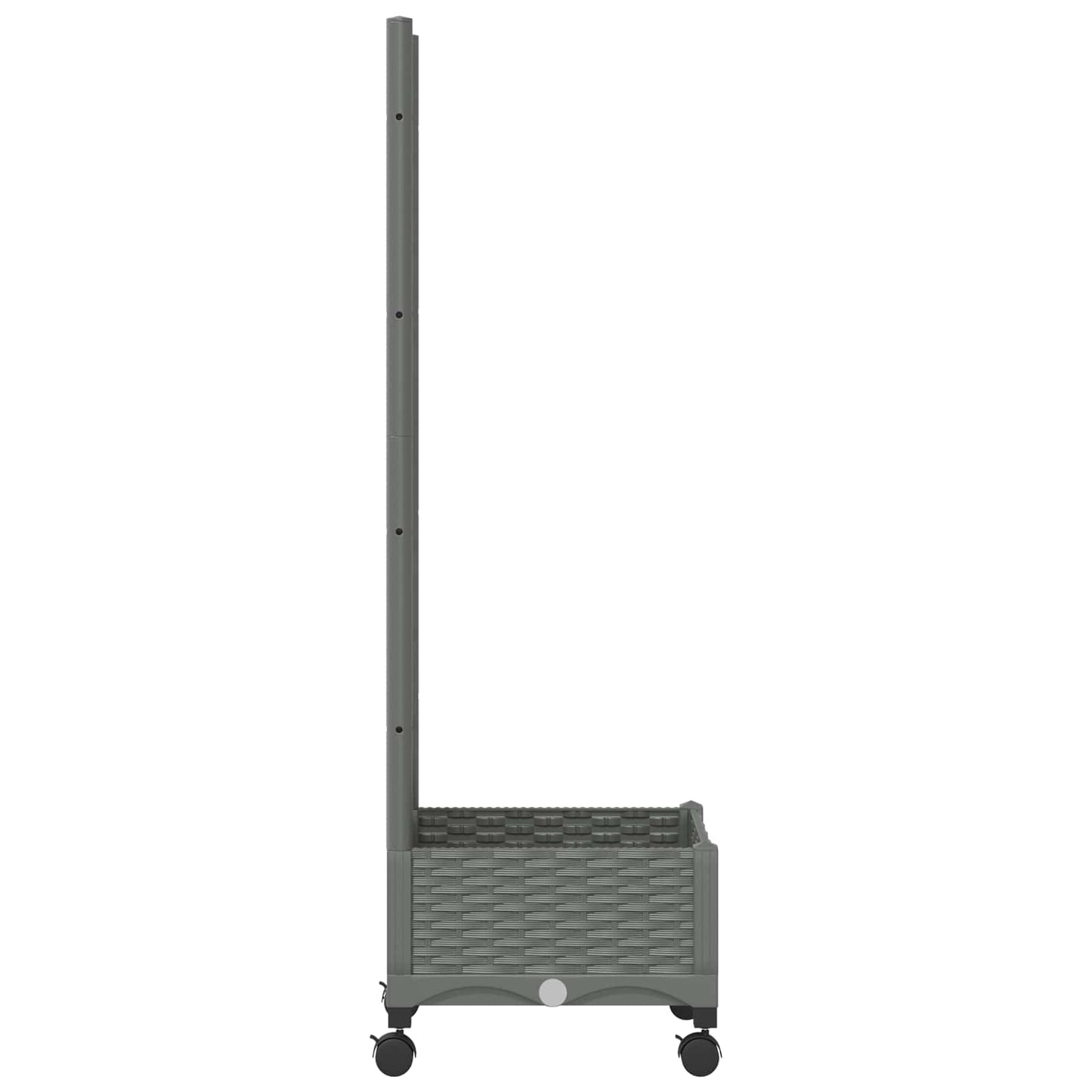 Hageplanter med espalier og hjul Lysegrå 40 x 40 x 131,5 cm PP