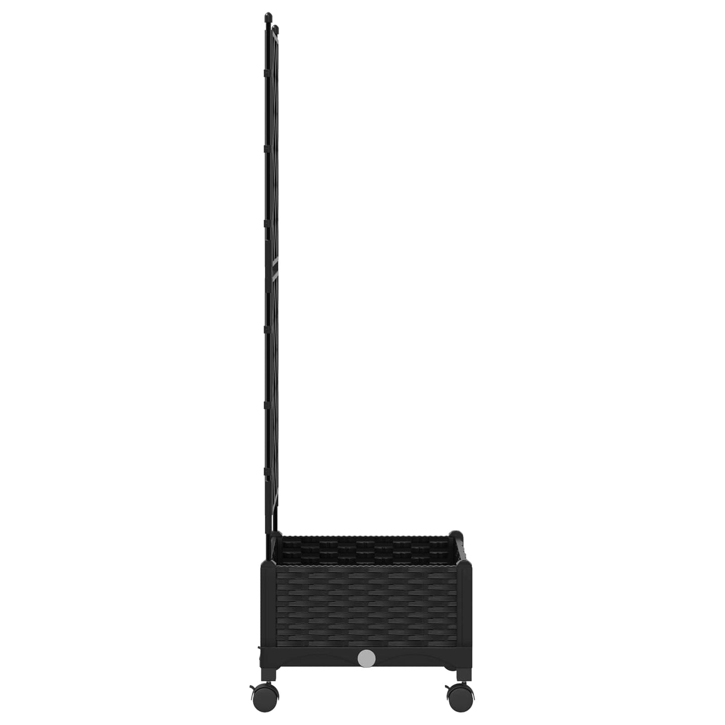 Hageplanter med espalier og hjul Svart 40 x 40 x 131,5 cm PP