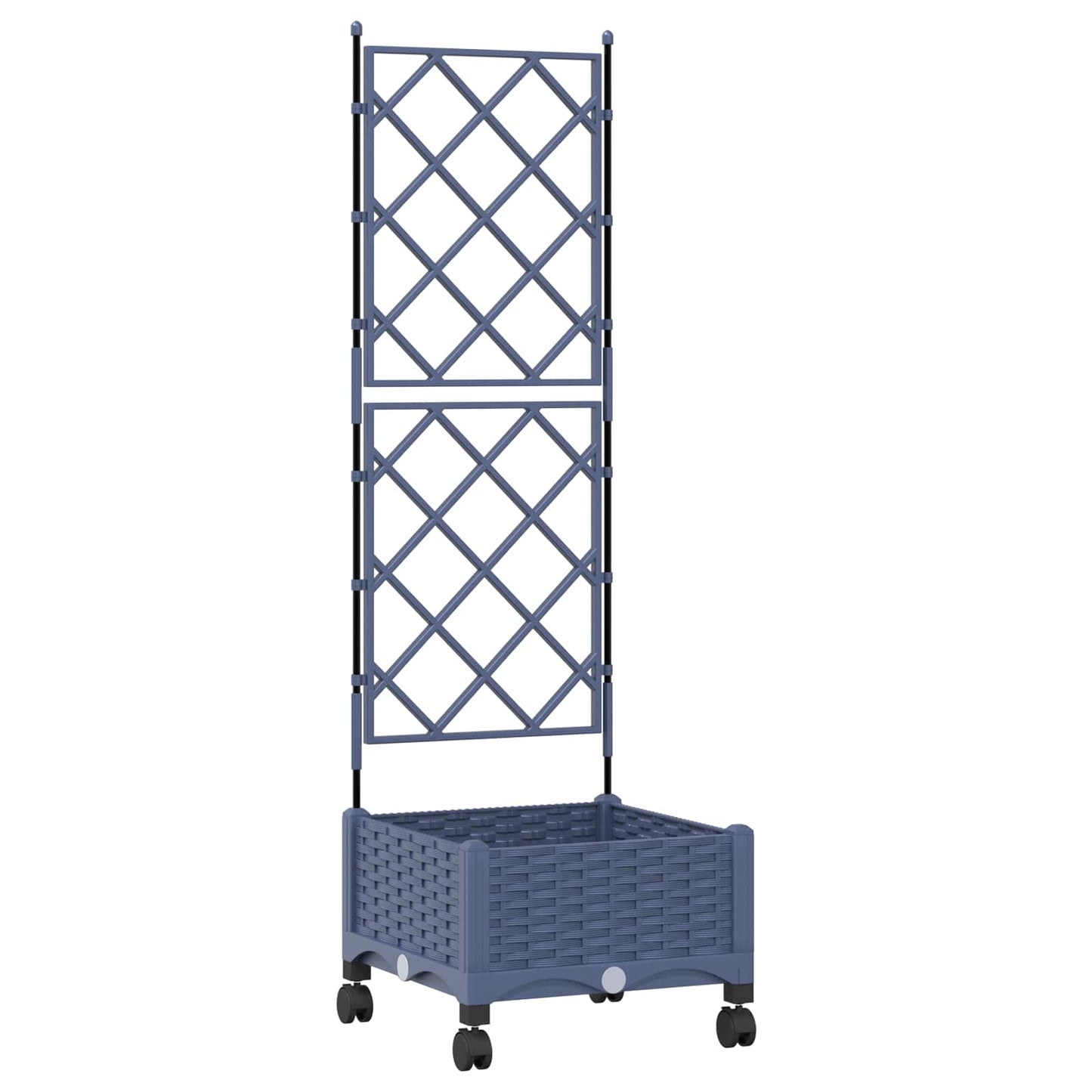 Hageplanter med espalier og hjul Grå 40 x 40 x 131,5 cm PP
