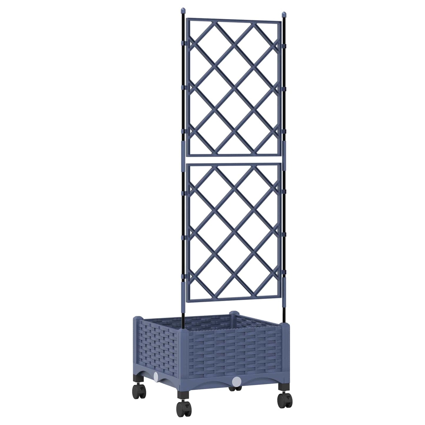 Hageplanter med espalier og hjul Grå 40 x 40 x 131,5 cm PP