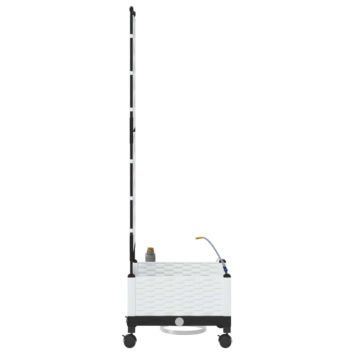 Hageplantekasse med vanning og hjul Hvit 40 x 40 x 132 cm PP