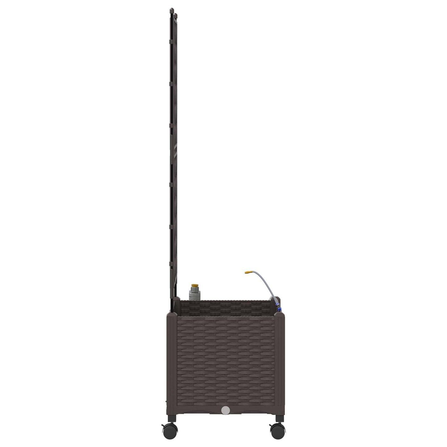 Hageplantekasse med vanning og hjul Brun 40 x 40 x 148 cm PP
