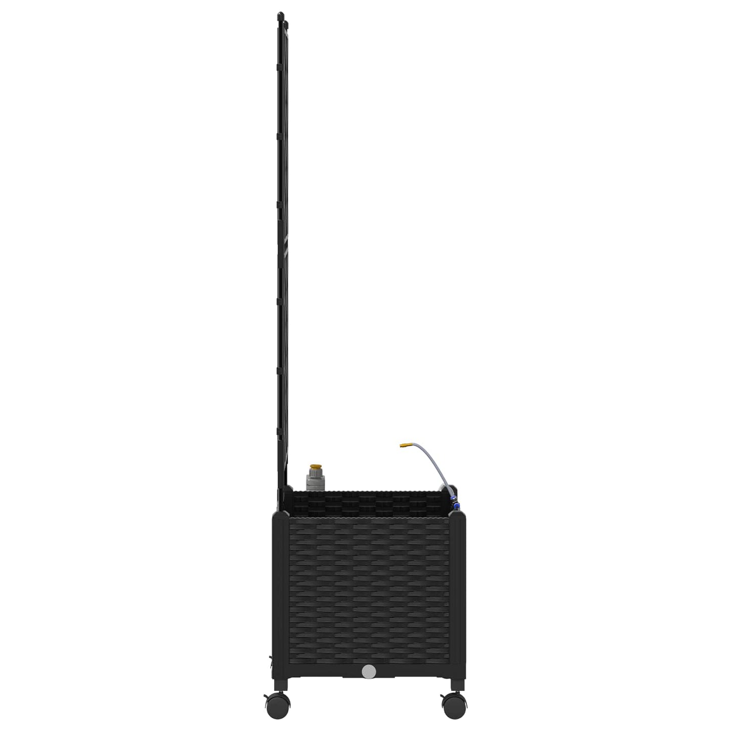 Hageplantekasse med vanning og hjul Svart 40 x 40 x 148 cm PP