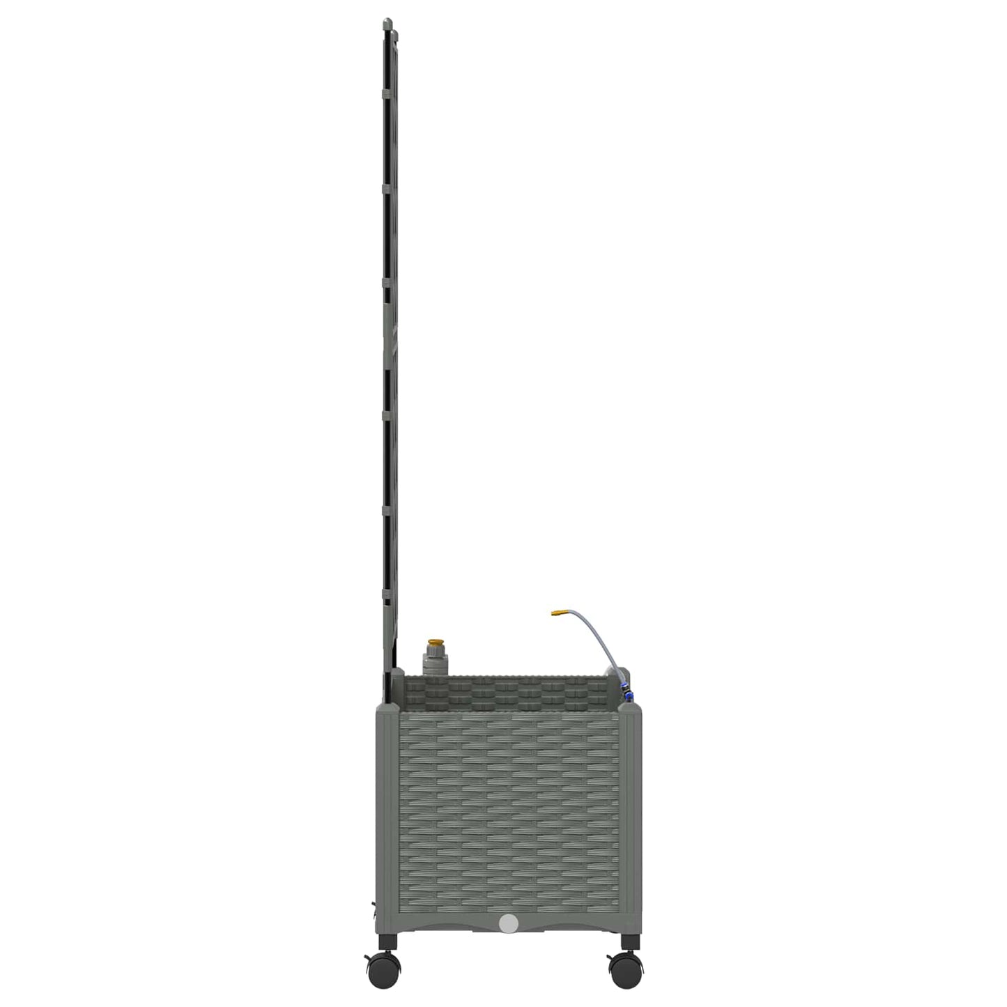 Hageplantekasse med vanning og hjul Lysegrå 40 x 40 x 148 cm PP