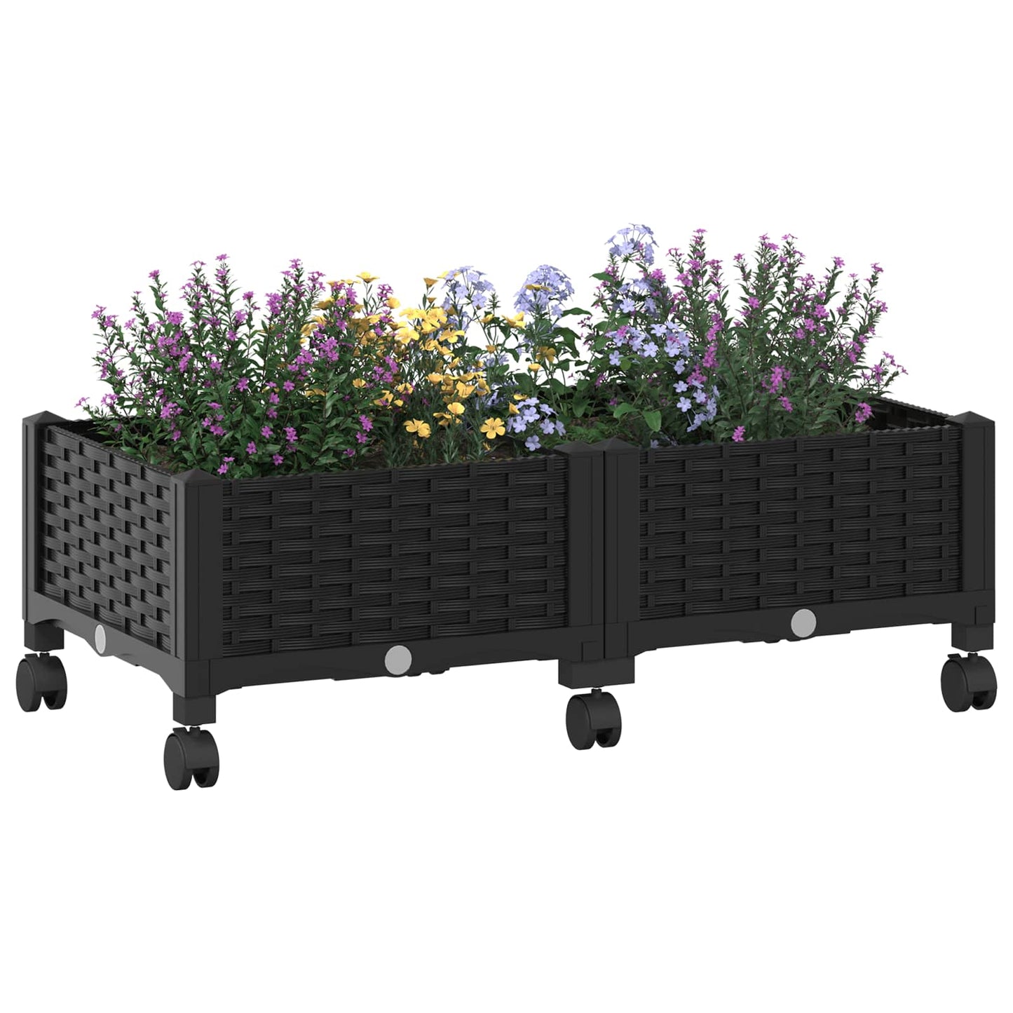 Hagekrukke med hjul Svart 80 x 40 x 29 cm PP