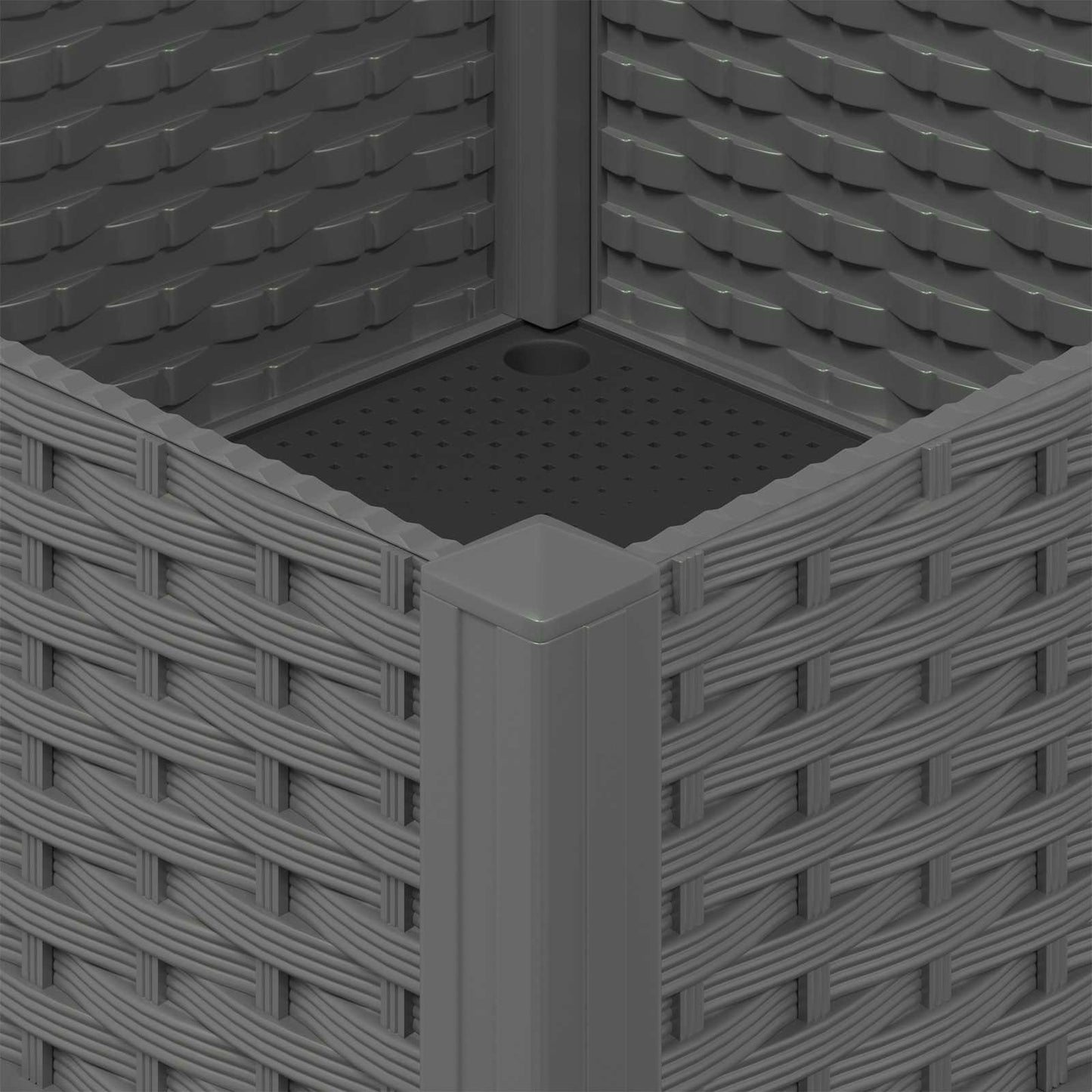 Hagekrukke med hjul Lysegrå 80 x 40 x 33 cm PP