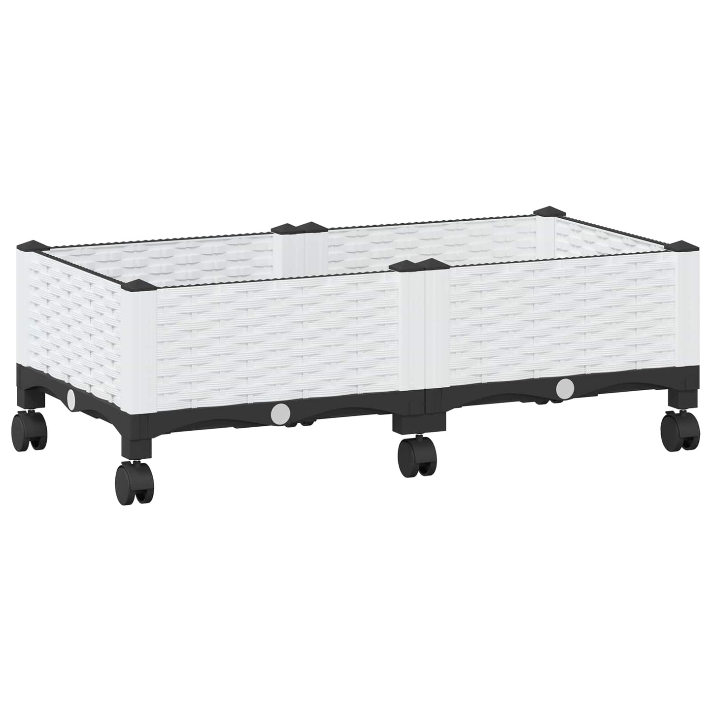 Hagekrukke med hjul Hvit 80 x 40 x 33 cm PP