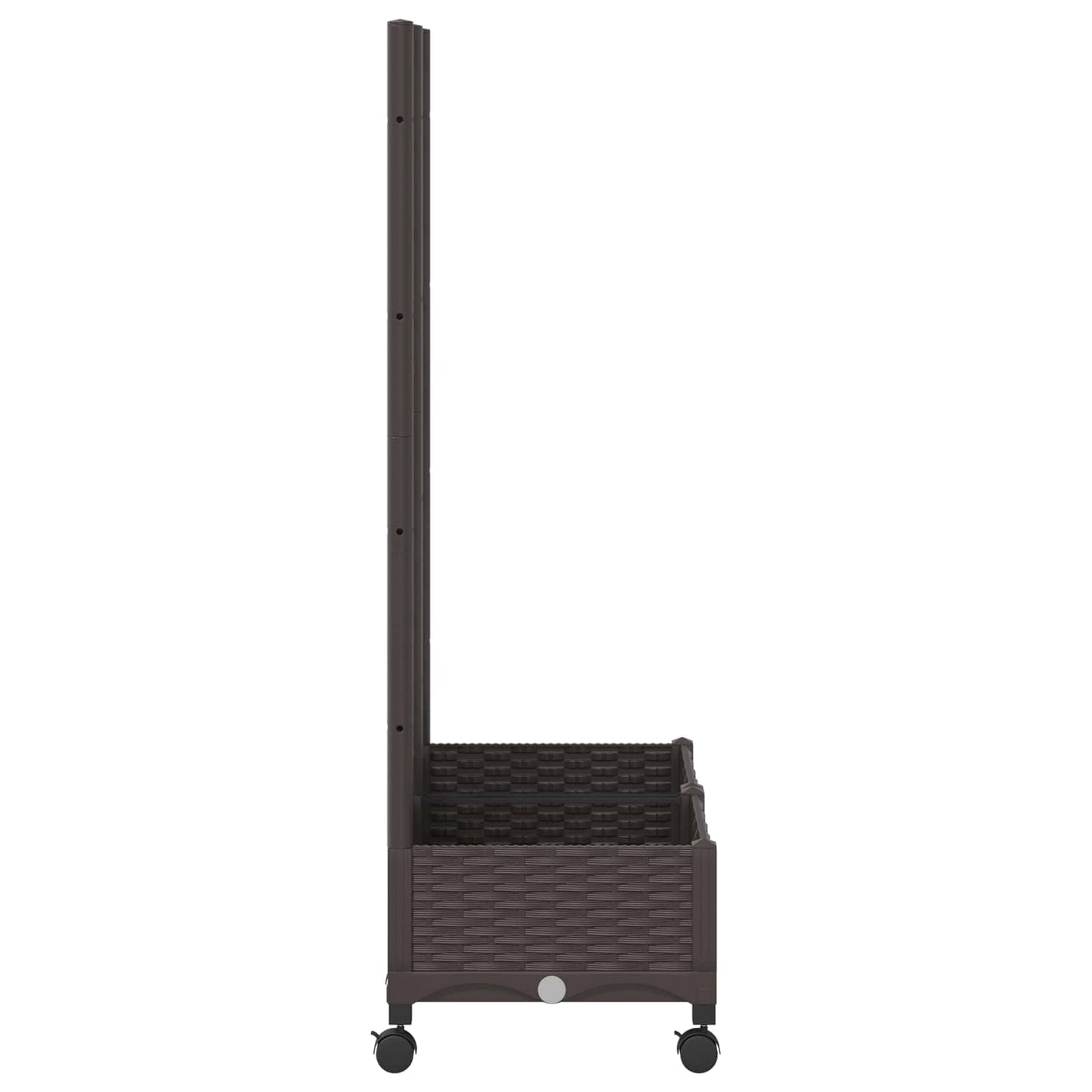 Hageplanter med espalier og hjul Brun 80 x 40 x 131,5 cm PP