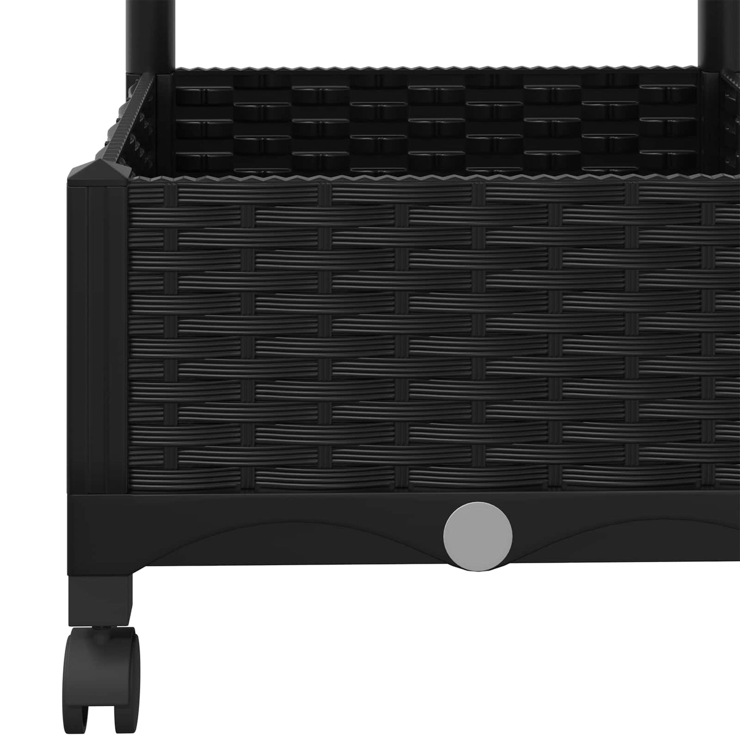 Hageplanter med espalier og hjul Svart 80 x 40 x 131,5 cm PP