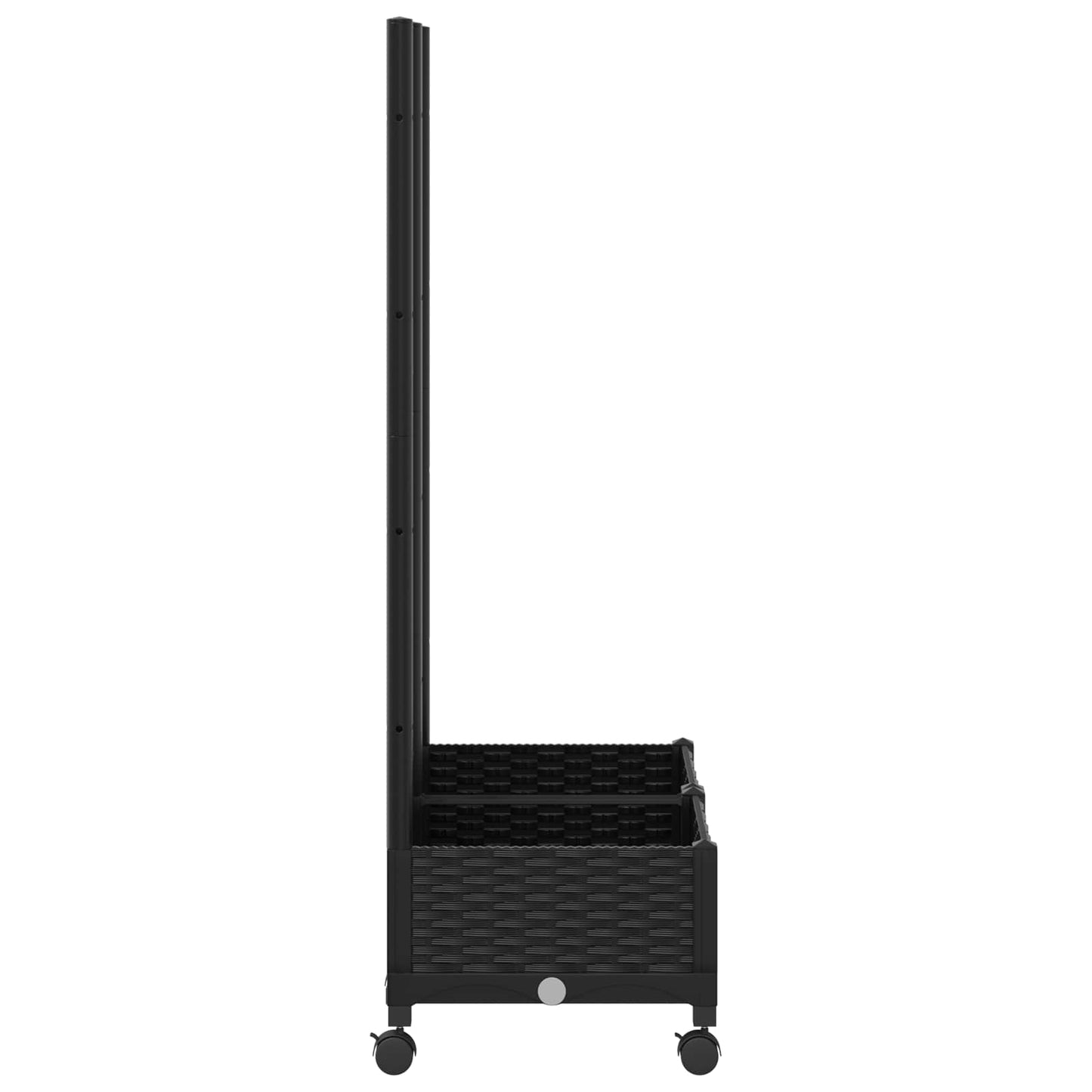 Hageplanter med espalier og hjul Svart 80 x 40 x 131,5 cm PP