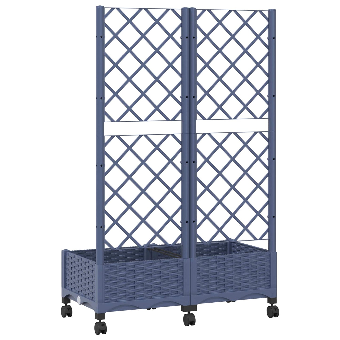 Hageplanter med espalier og hjul Blågrå 80 x 40 x 131,5 cm PP