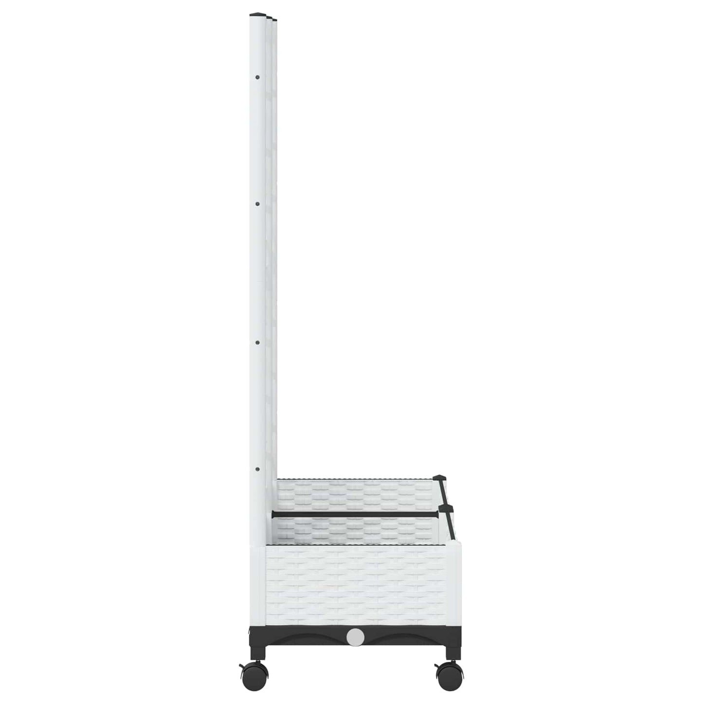 Hageplanter med espalier og hjul Hvit 80 x 40 x 131,5 cm PP
