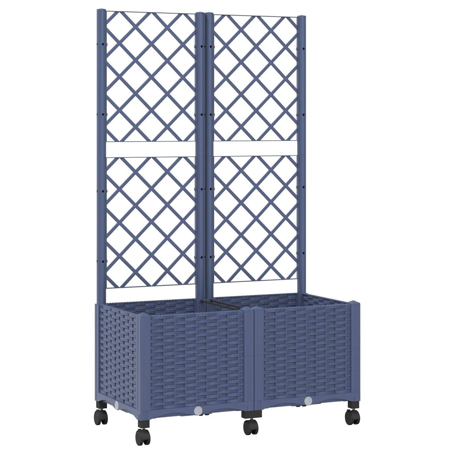 Hageplanter med espalier og hjul Blågrå 80 x 40 x 146 cm PP