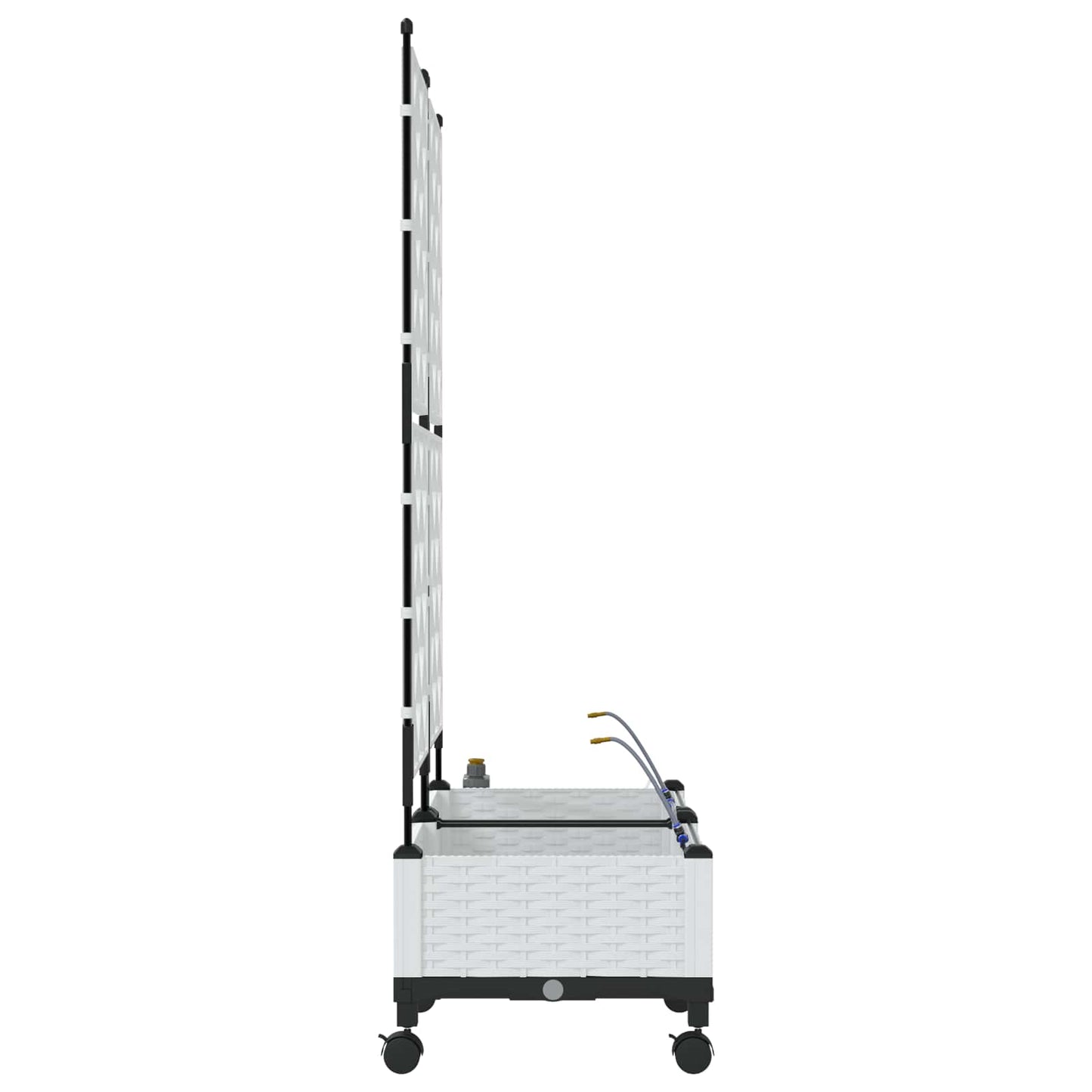 Hageplantekasse med vanning og hjul 2 stk. Hvit PP