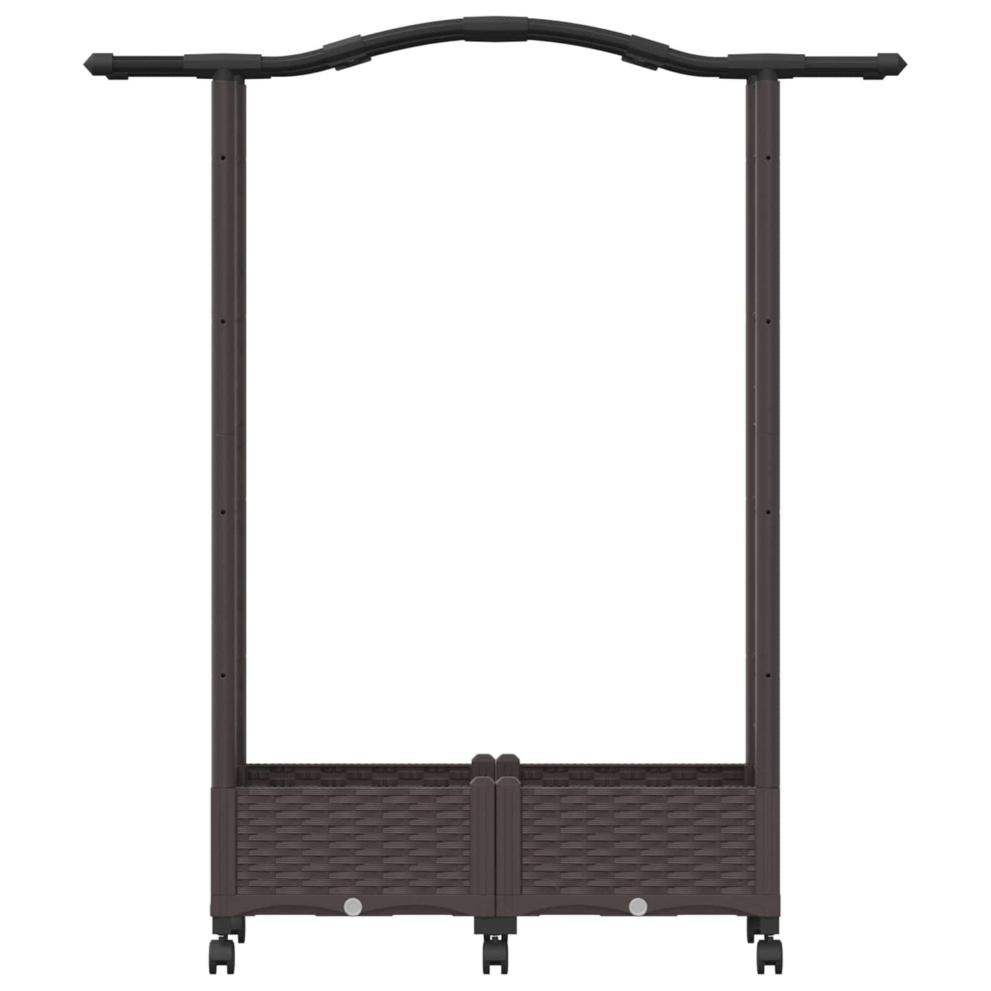Hevet Bed med Trellis og Tak Brun 124 x 40 x 129 cm PP