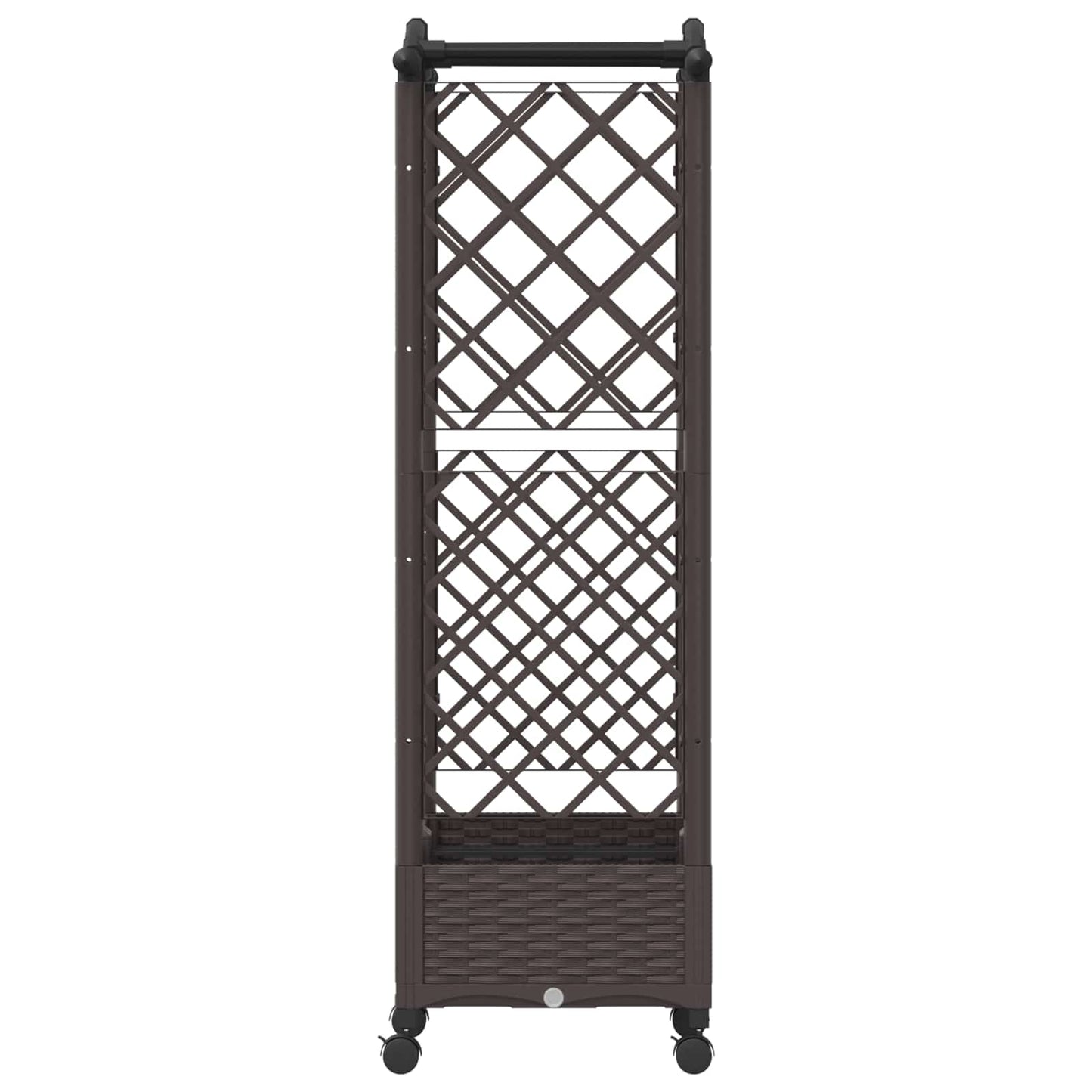Hevet Bed med Trellis og Tak Brun 124 x 40 x 129 cm PP