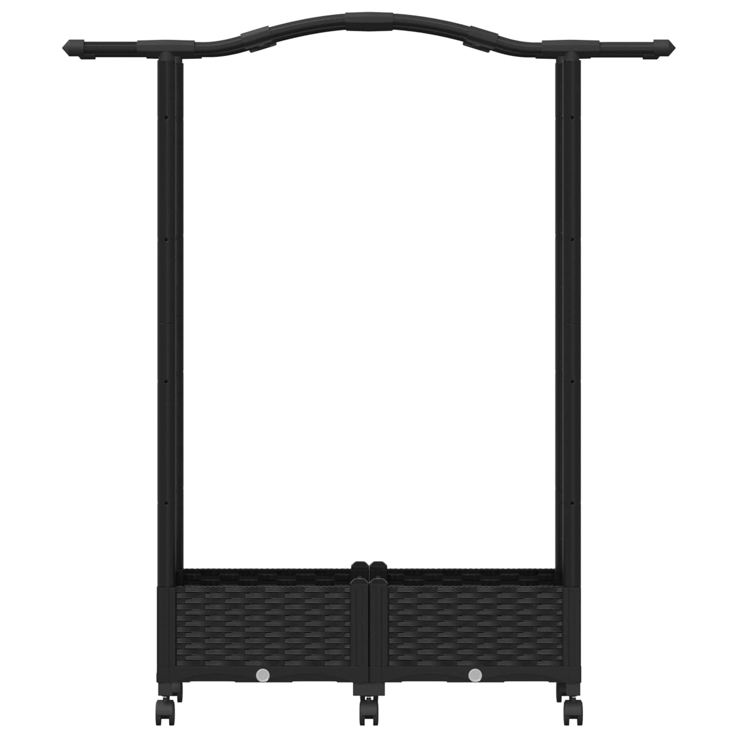 Hevet Bed med Trellis og Tak Svart 124 x 40 x 129 cm PP