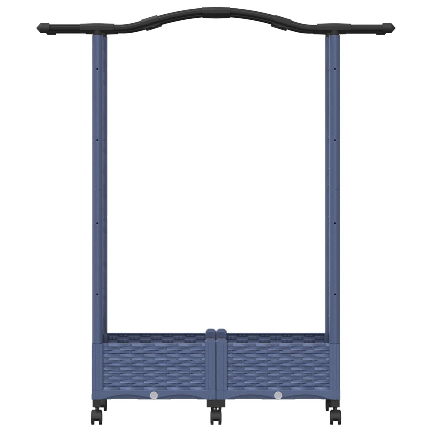Hevet Bed med Trellis og Tak Grå 124 x 40 x 129 cm PP