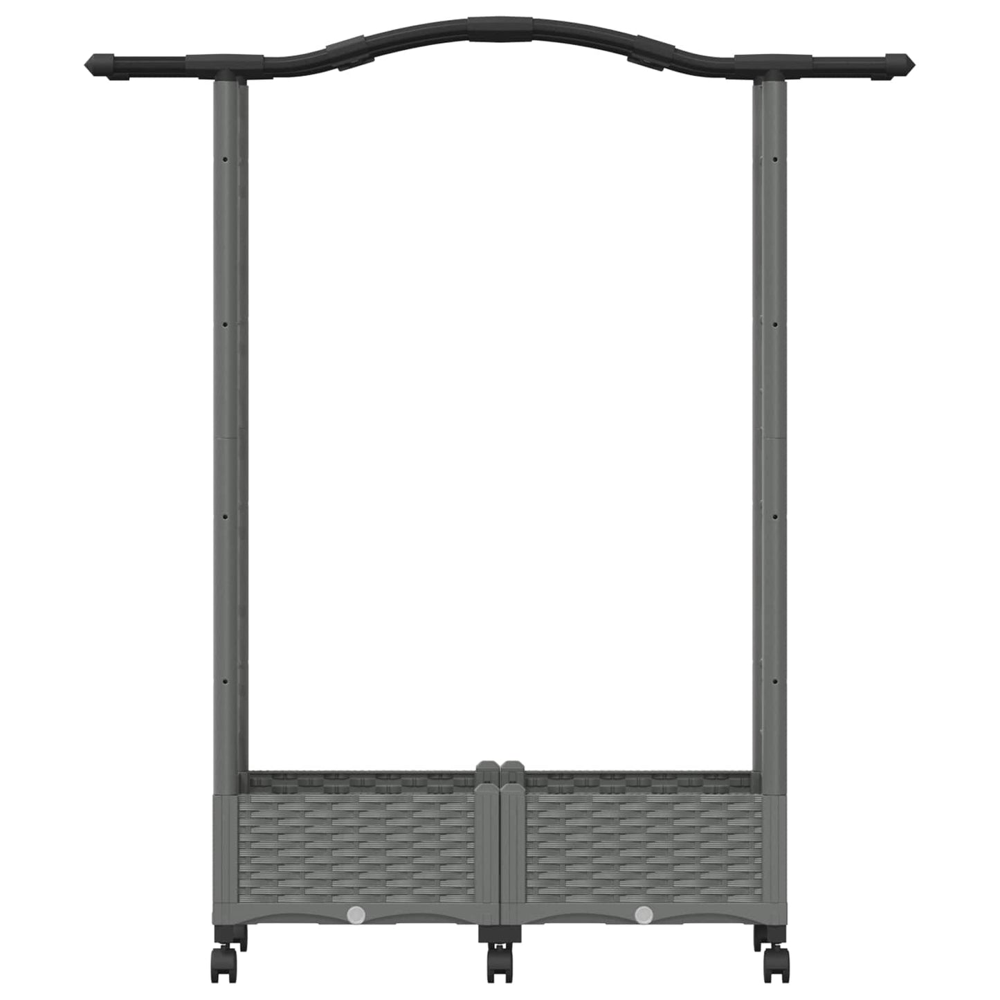 Hevet Bed med Trellis og Tak Lysegrå 124 x 40 x 129 cm PP