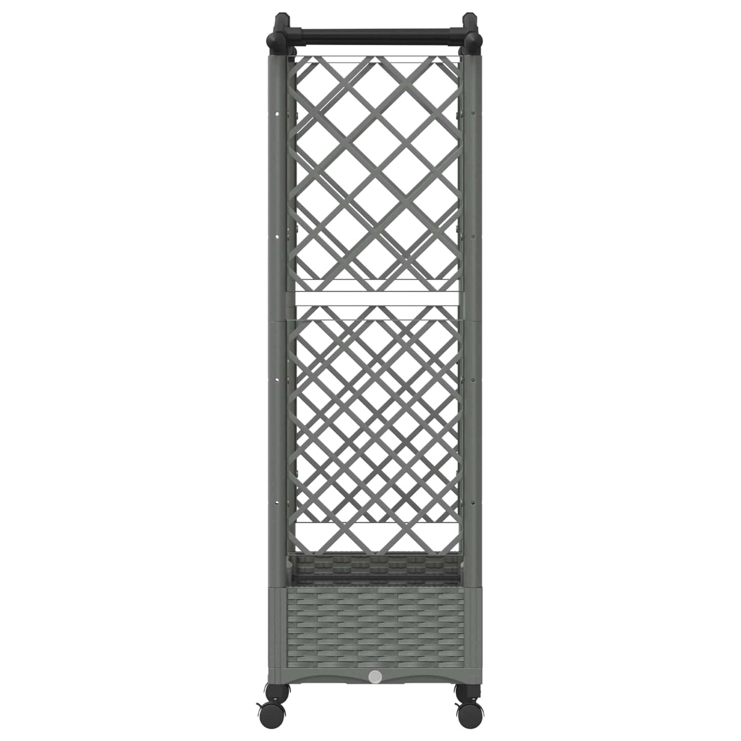 Hevet Bed med Trellis og Tak Lysegrå 124 x 40 x 129 cm PP