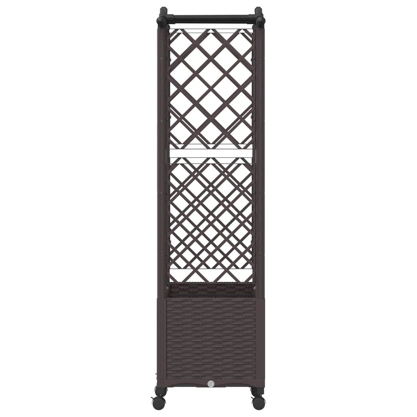 Hevet Bed med Trellis og Tak Brun 125 x 40 x 144 cm PP