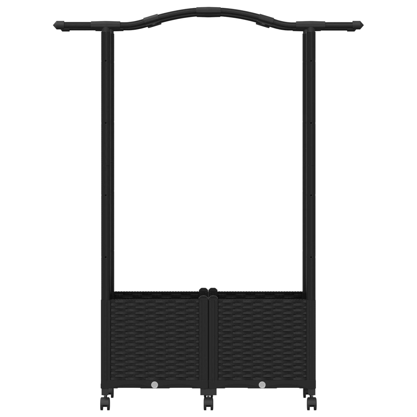 Hevet Bed med Trellis og Tak Svart 125 x 40 x 144 cm PP