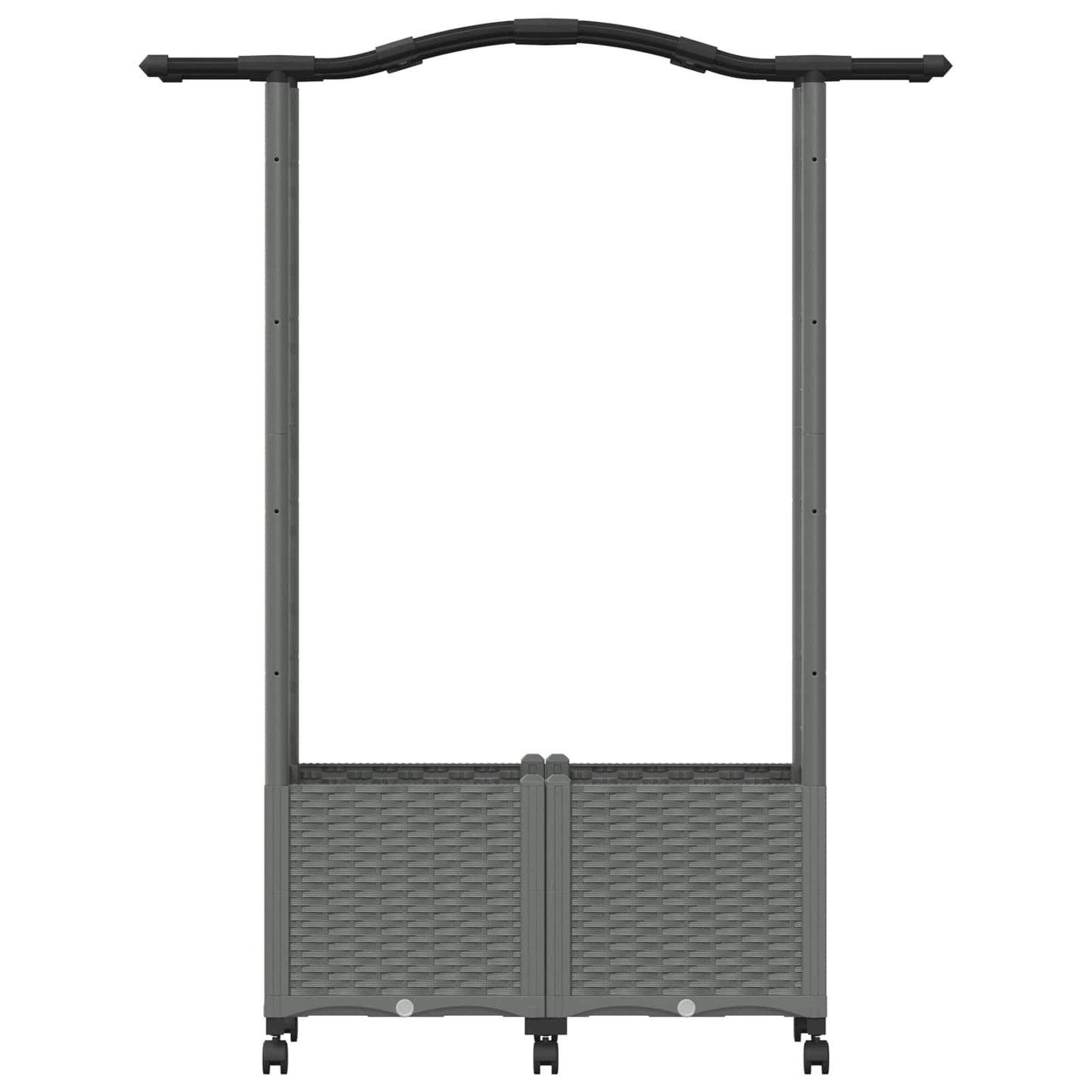 Hevet Bed med Trellis og Tak Lysegrå 125 x 40 x 144 cm PP