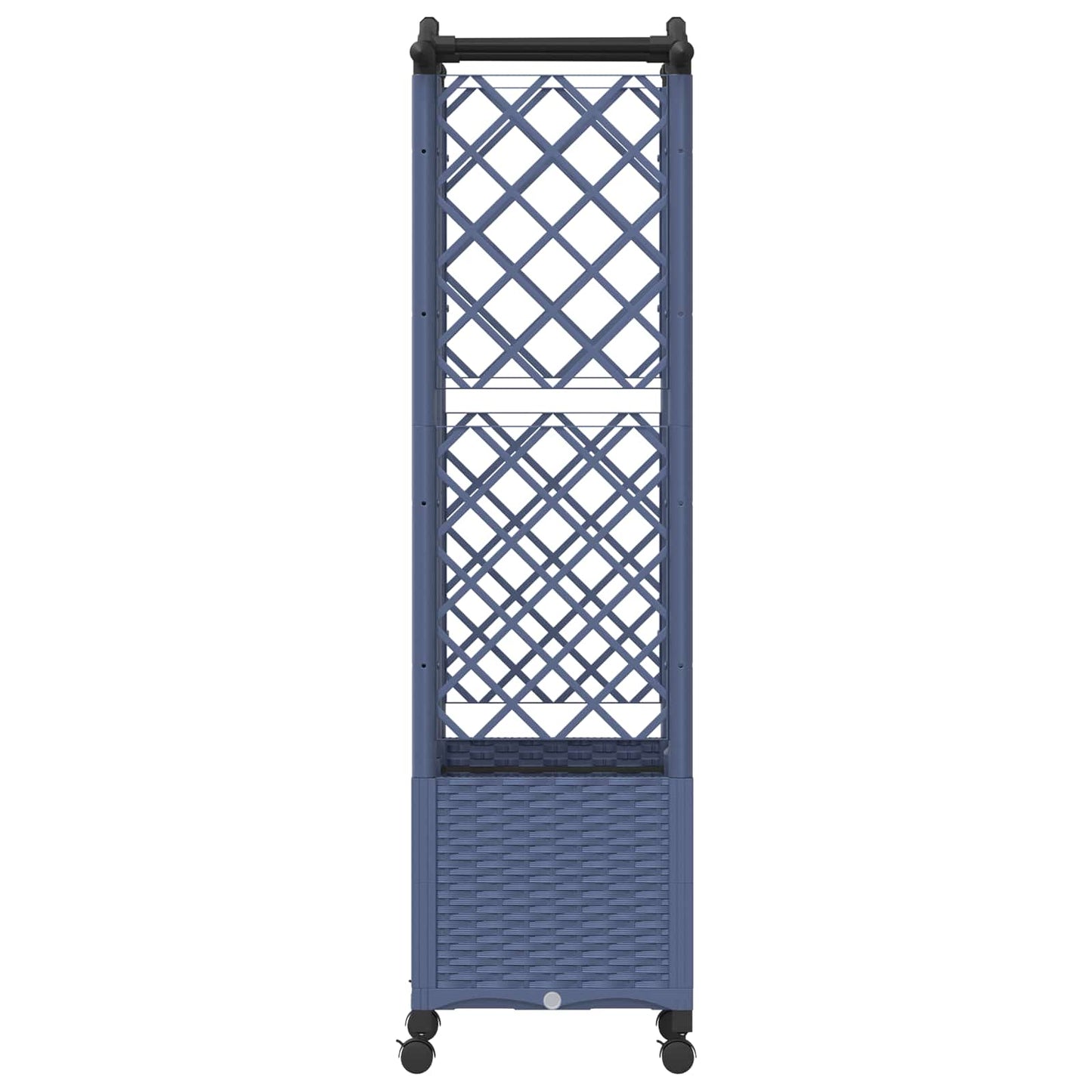 Hevet Bed med Trellis og Tak Grå 122 x 40 x 144 cm PP