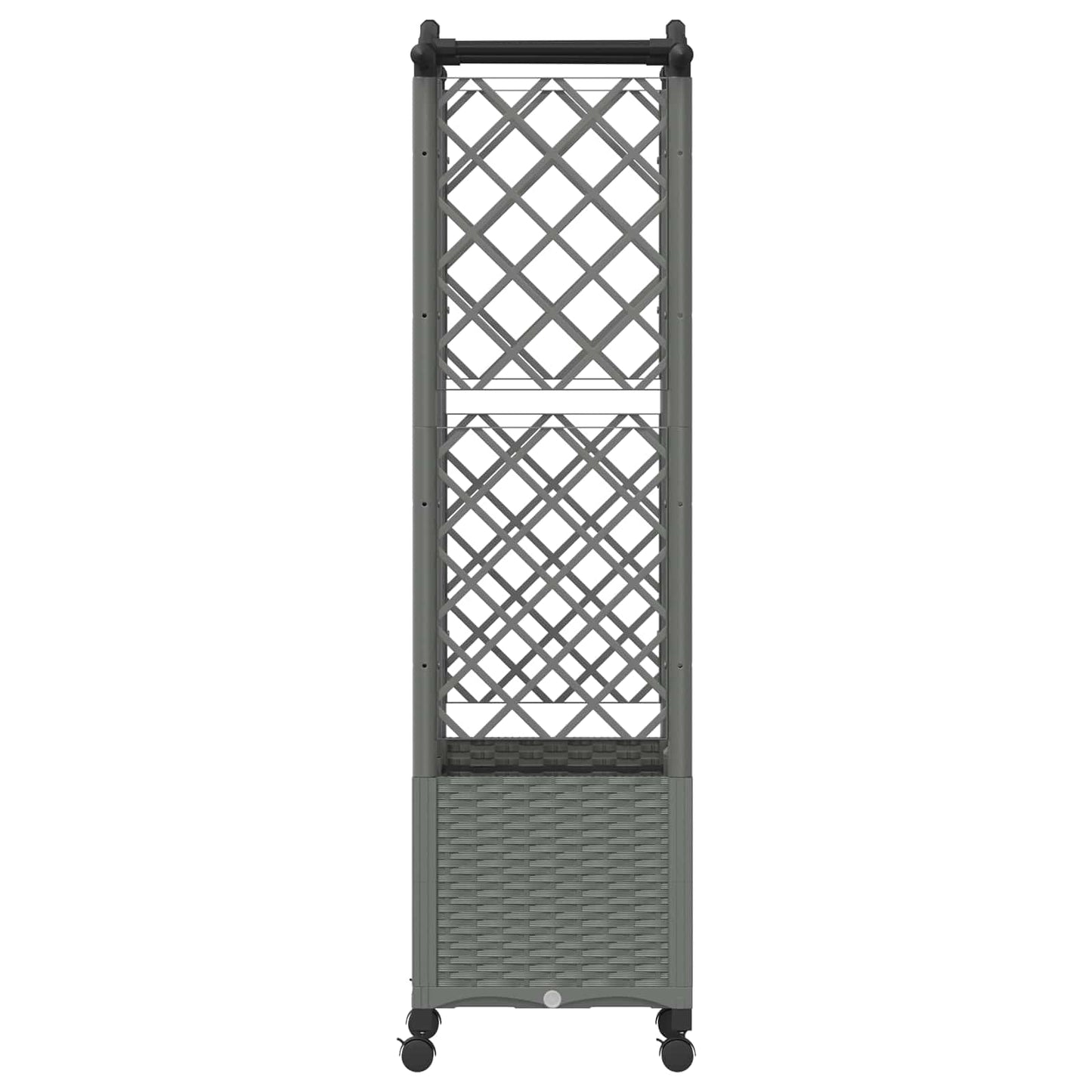 Hevet Bed med Trellis og Tak Lysegrå 122 x 40 x 144 cm PP