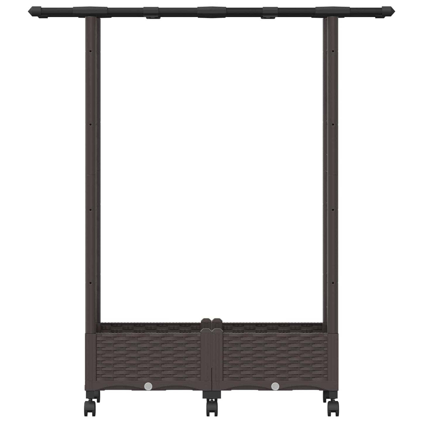 Hevet Bed med Trellis og Tak Brun 122,5 x 40 x 127 cm PP
