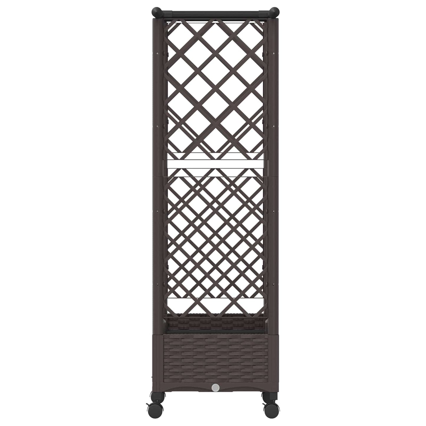 Hevet Bed med Trellis og Tak Brun 122,5 x 40 x 127 cm PP