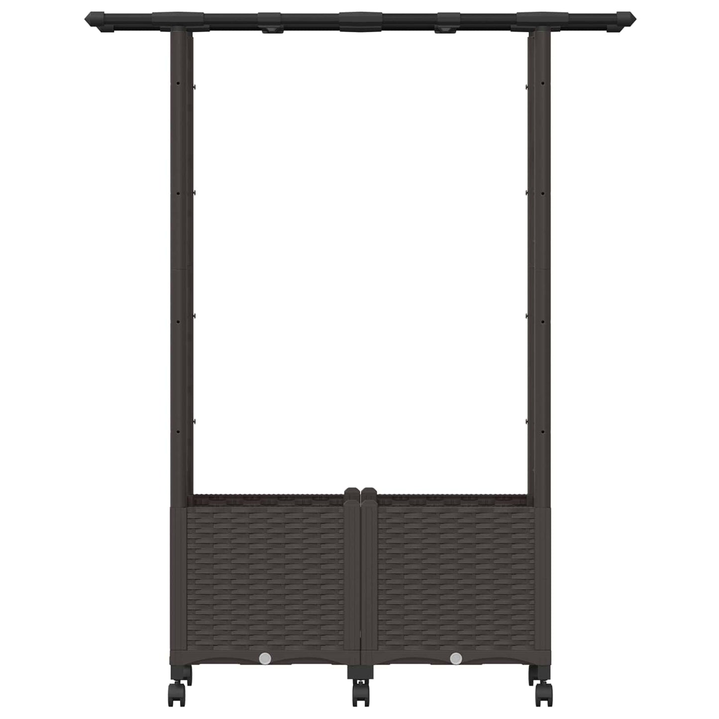 Hevet Bed med Trellis og Tak Brun 124,5 x 40 x 142 cm PP