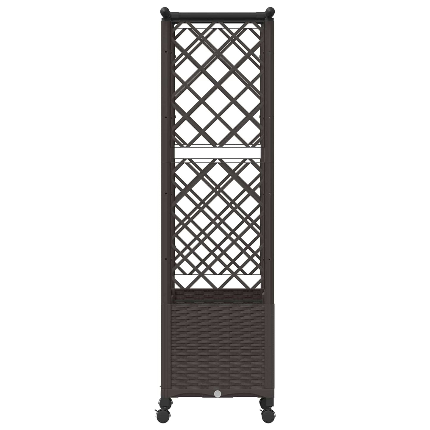 Hevet Bed med Trellis og Tak Brun 124,5 x 40 x 142 cm PP