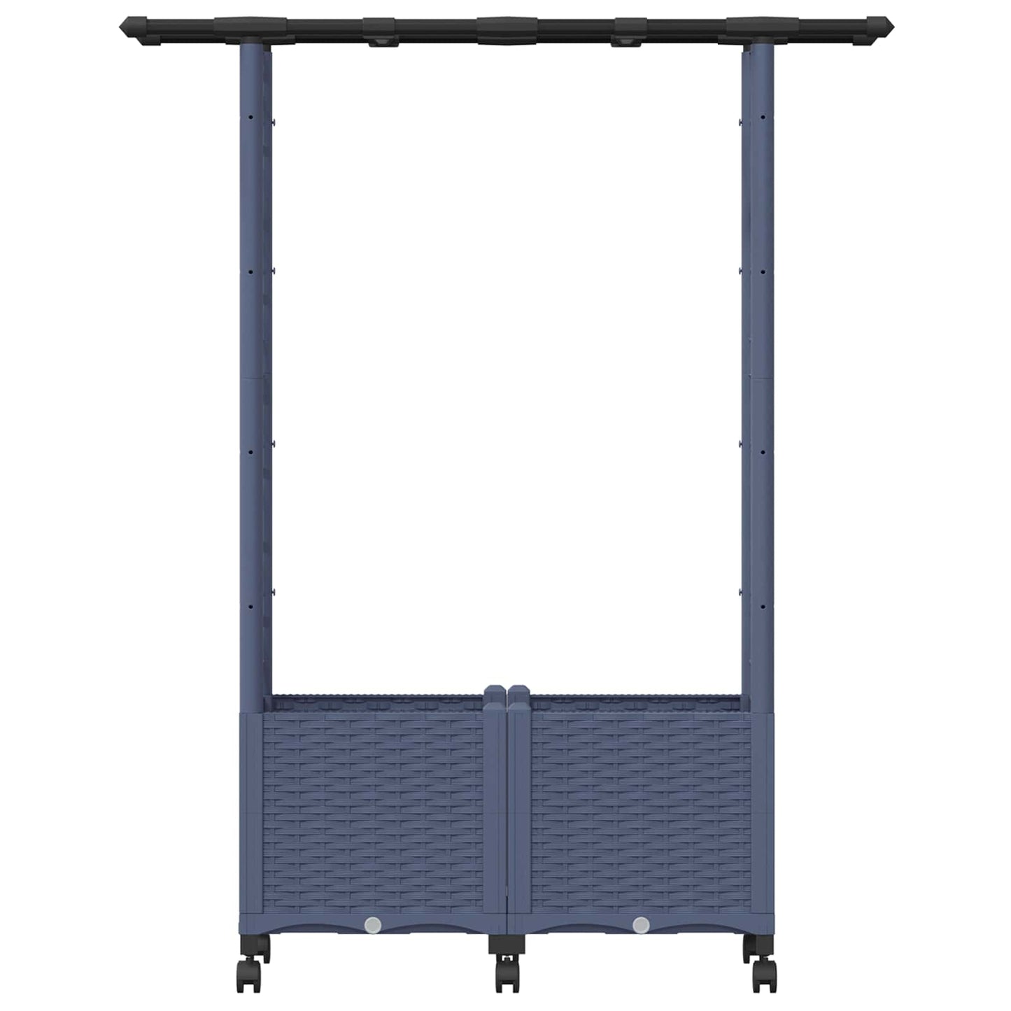Hevet Bed med Trellis og Tak Grå 124,5 x 40 x 142 cm PP